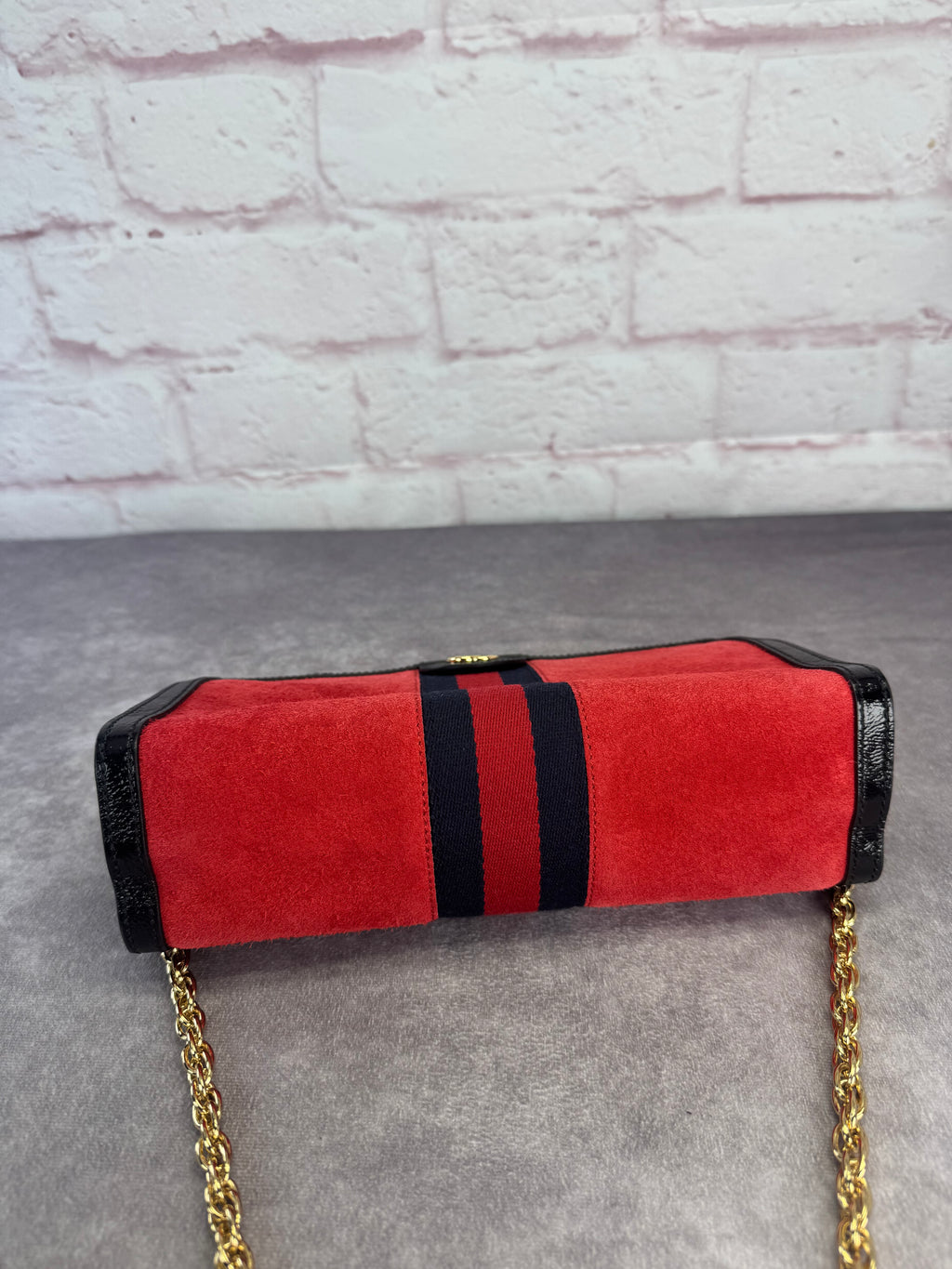 Gucci Suede Web Small Ophidia Chain Bag