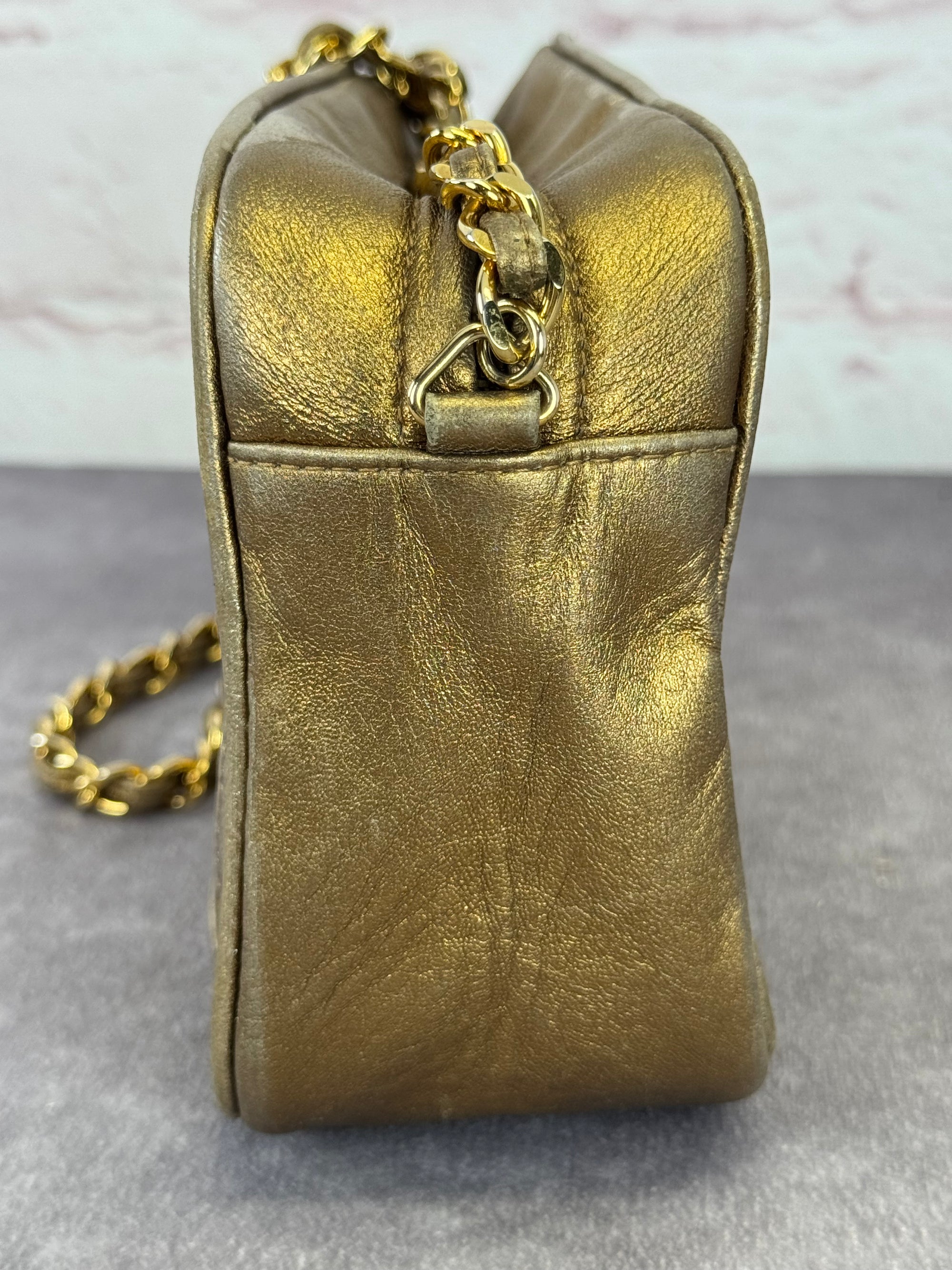 Chanel Metallic Lambskin PVC Tassel Camera Case