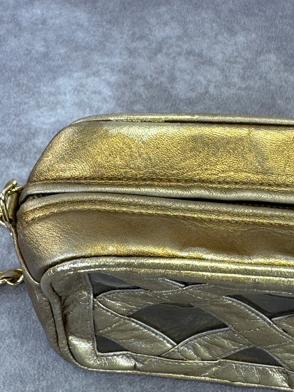 Chanel Metallic Lambskin PVC Tassel Camera Case