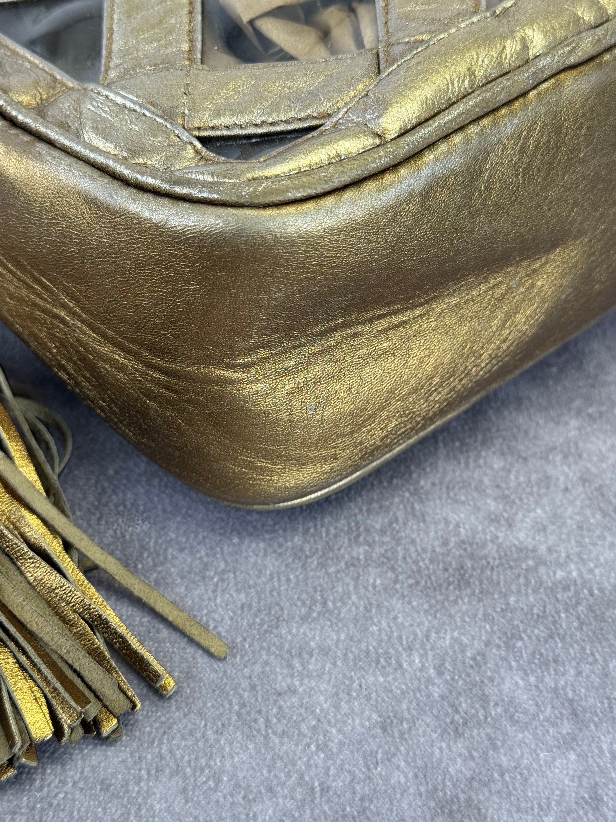 Chanel Metallic Lambskin PVC Tassel Camera Case