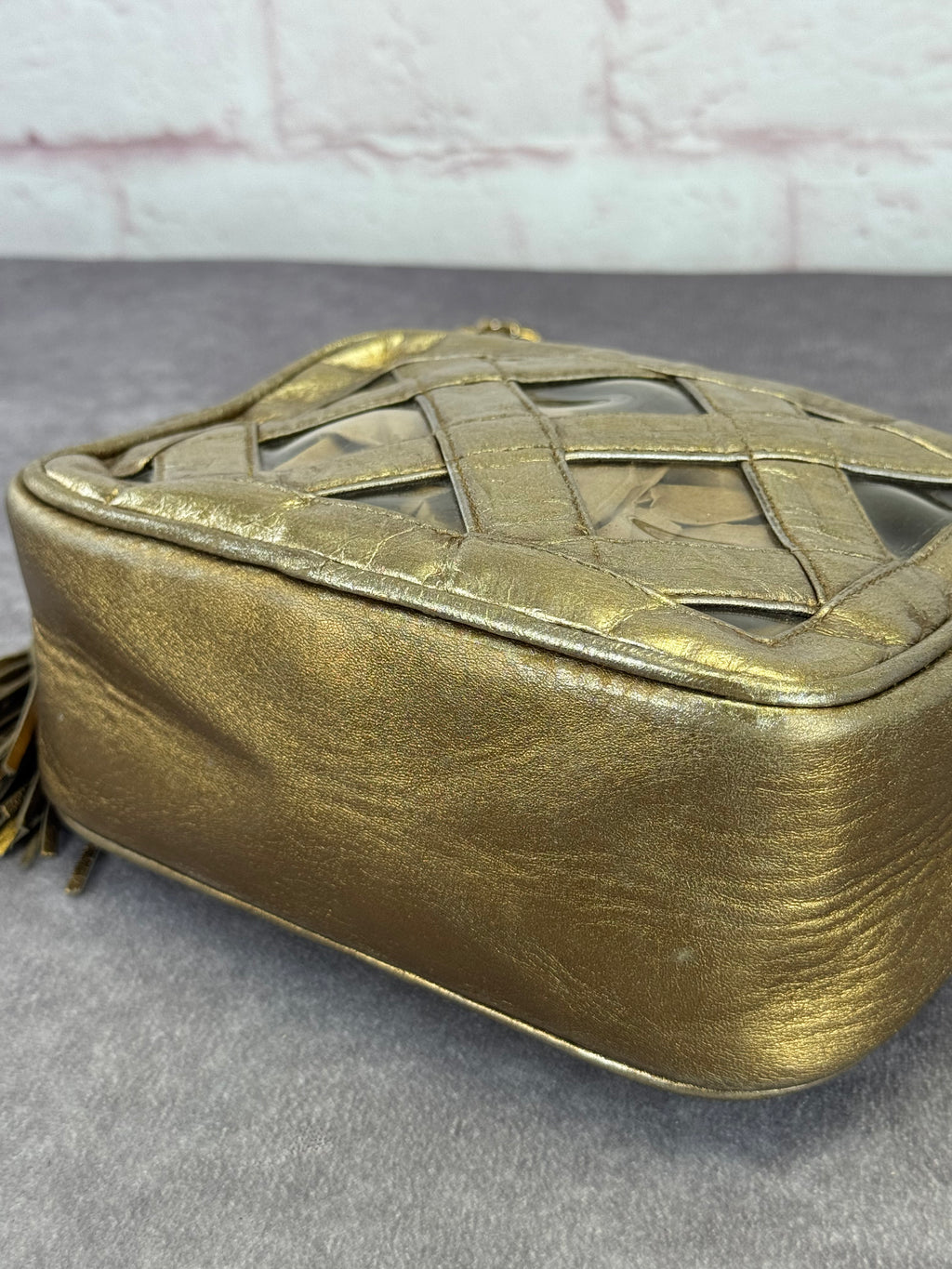 Chanel Metallic Lambskin PVC Tassel Camera Case