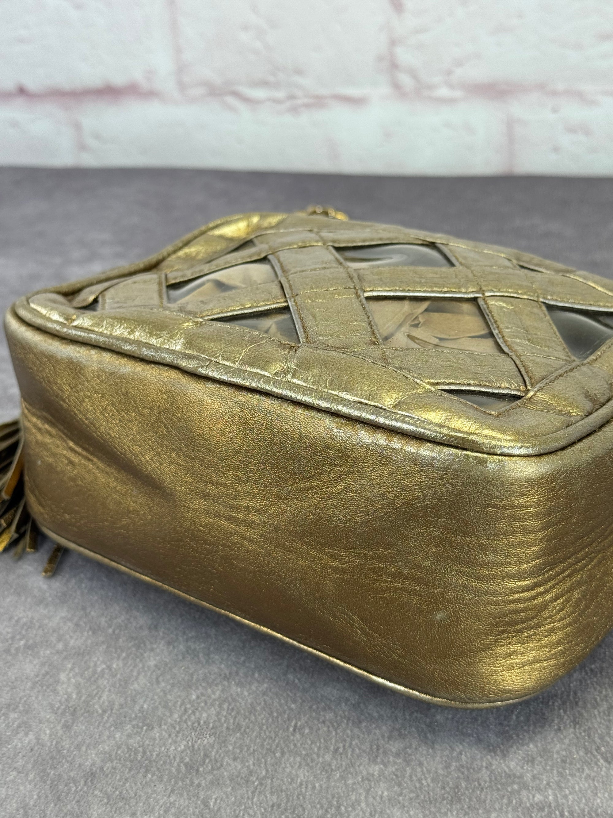 Chanel Metallic Lambskin PVC Tassel Camera Case