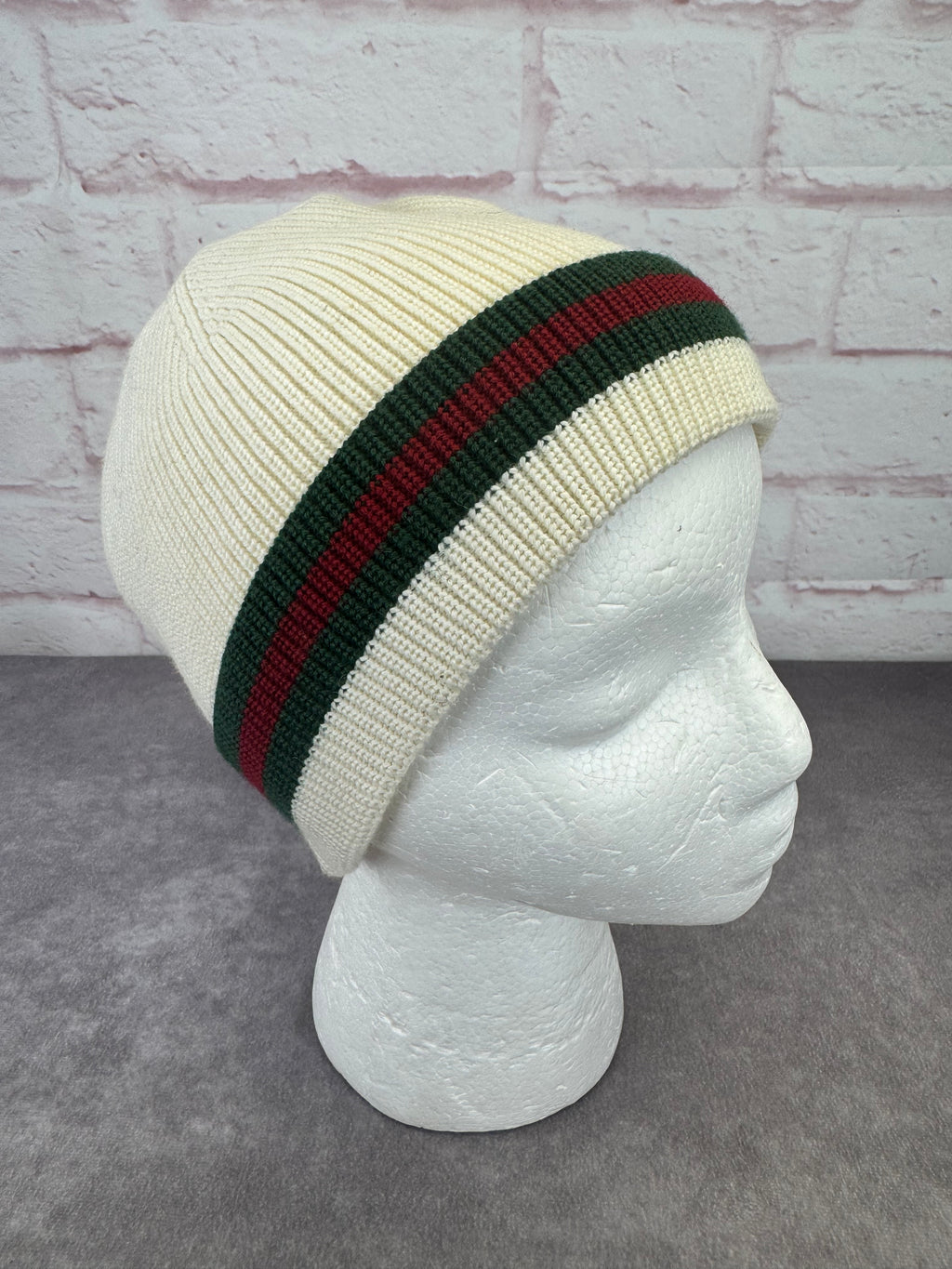 Gucci Knit Wool Silk Web Beanie