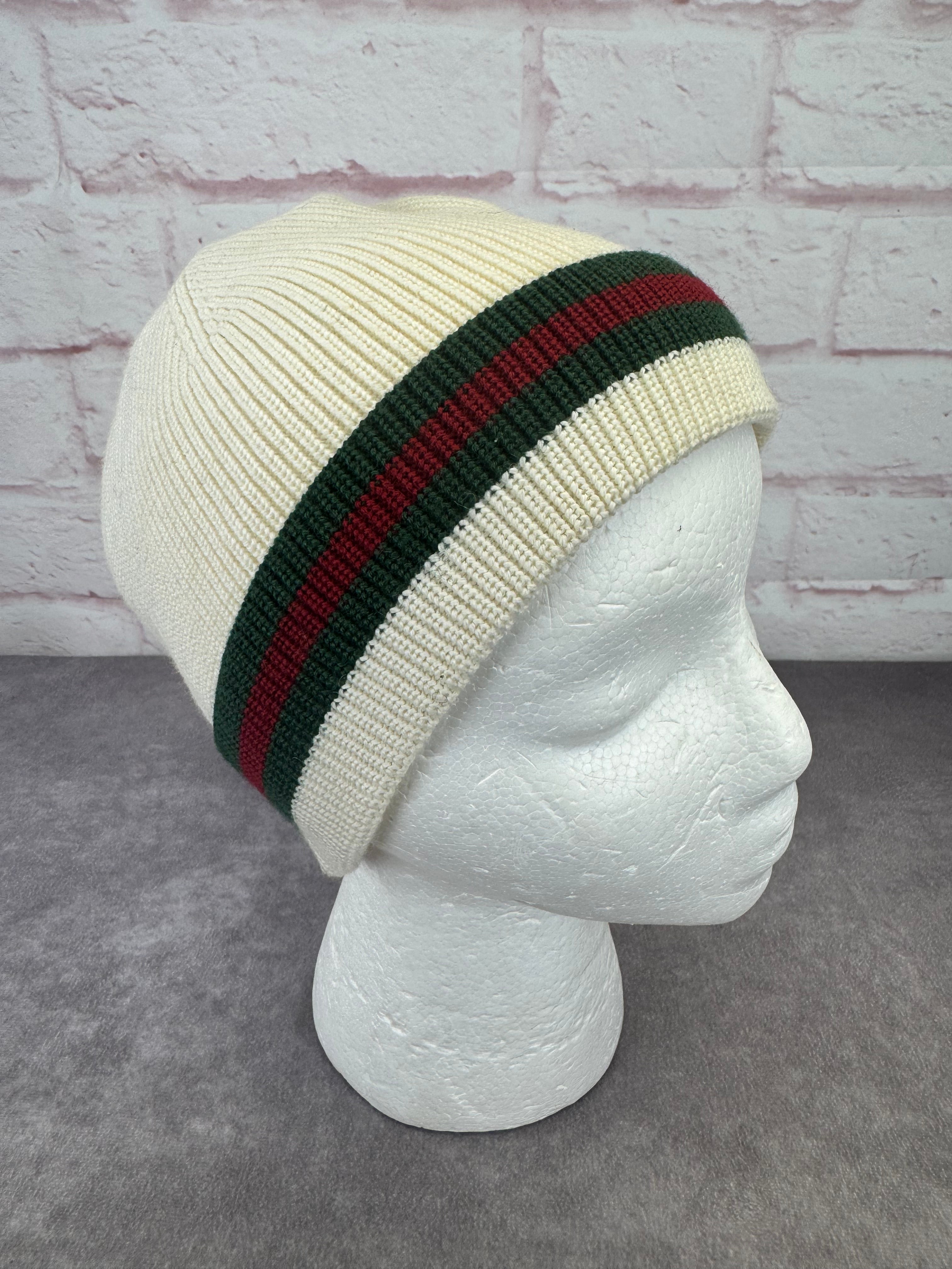 Gucci Knit Wool Silk Web Beanie