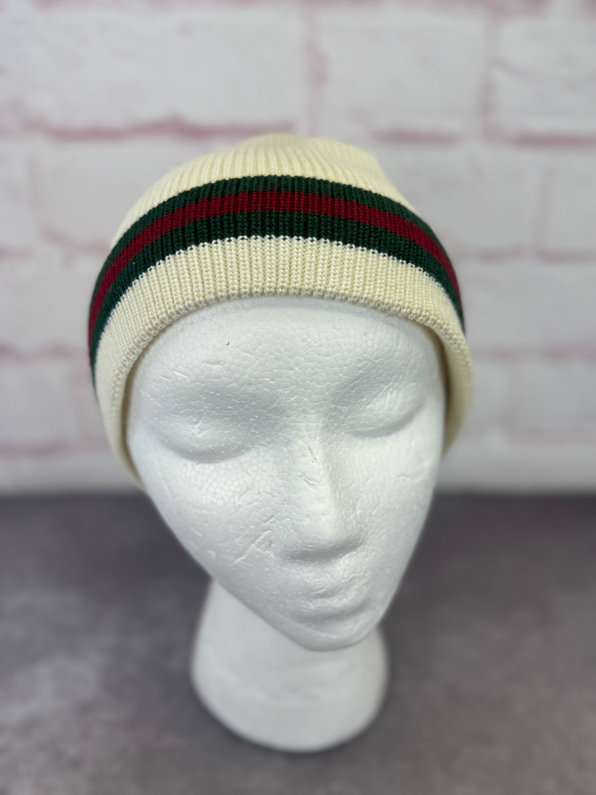 Gucci Knit Wool Silk Web Beanie