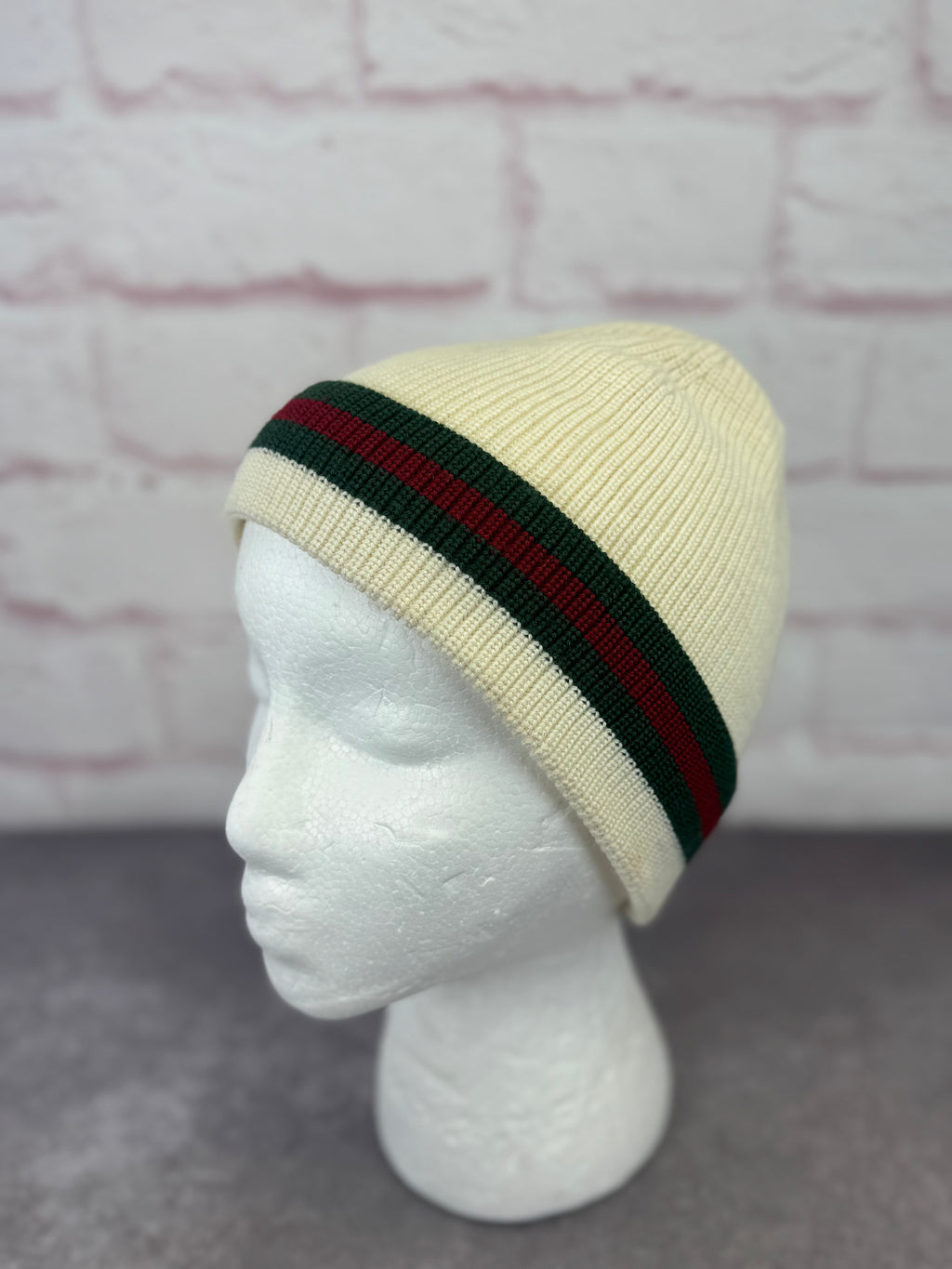 Gucci Knit Wool Silk Web Beanie