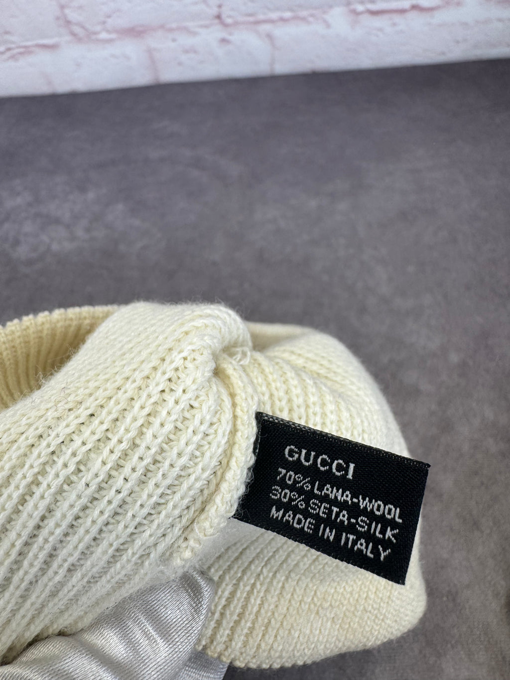 Gucci Knit Wool Silk Web Beanie
