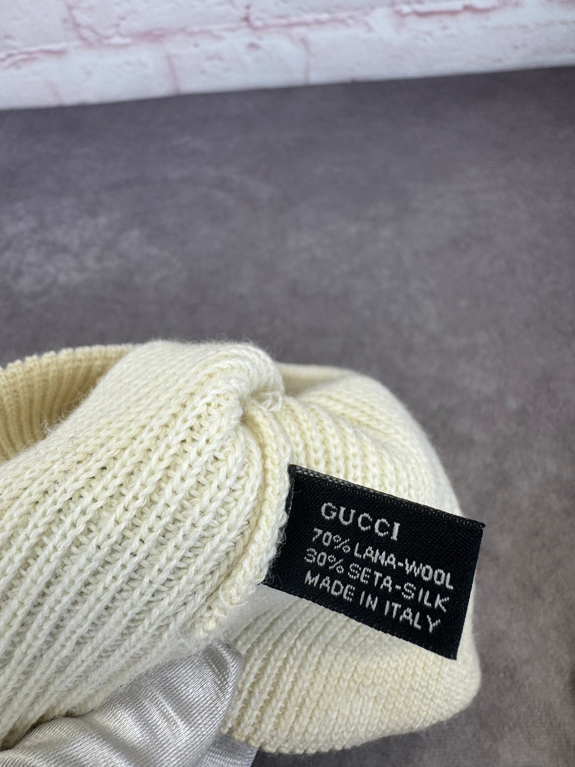 Gucci Knit Wool Silk Web Beanie