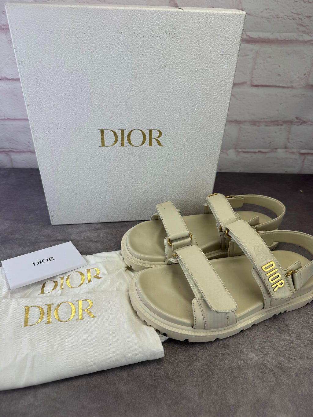 Christian Dior Dioract Off White Sandals 39.5