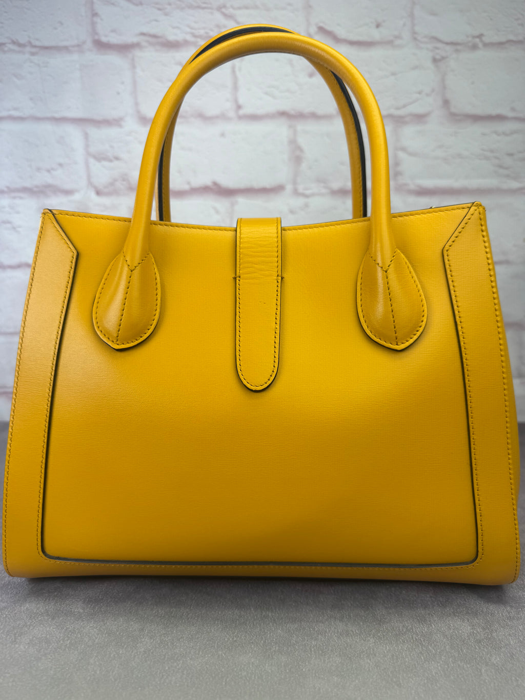 Gucci Medium Jackie 1961 Yellow Piston Lock Tote Bag