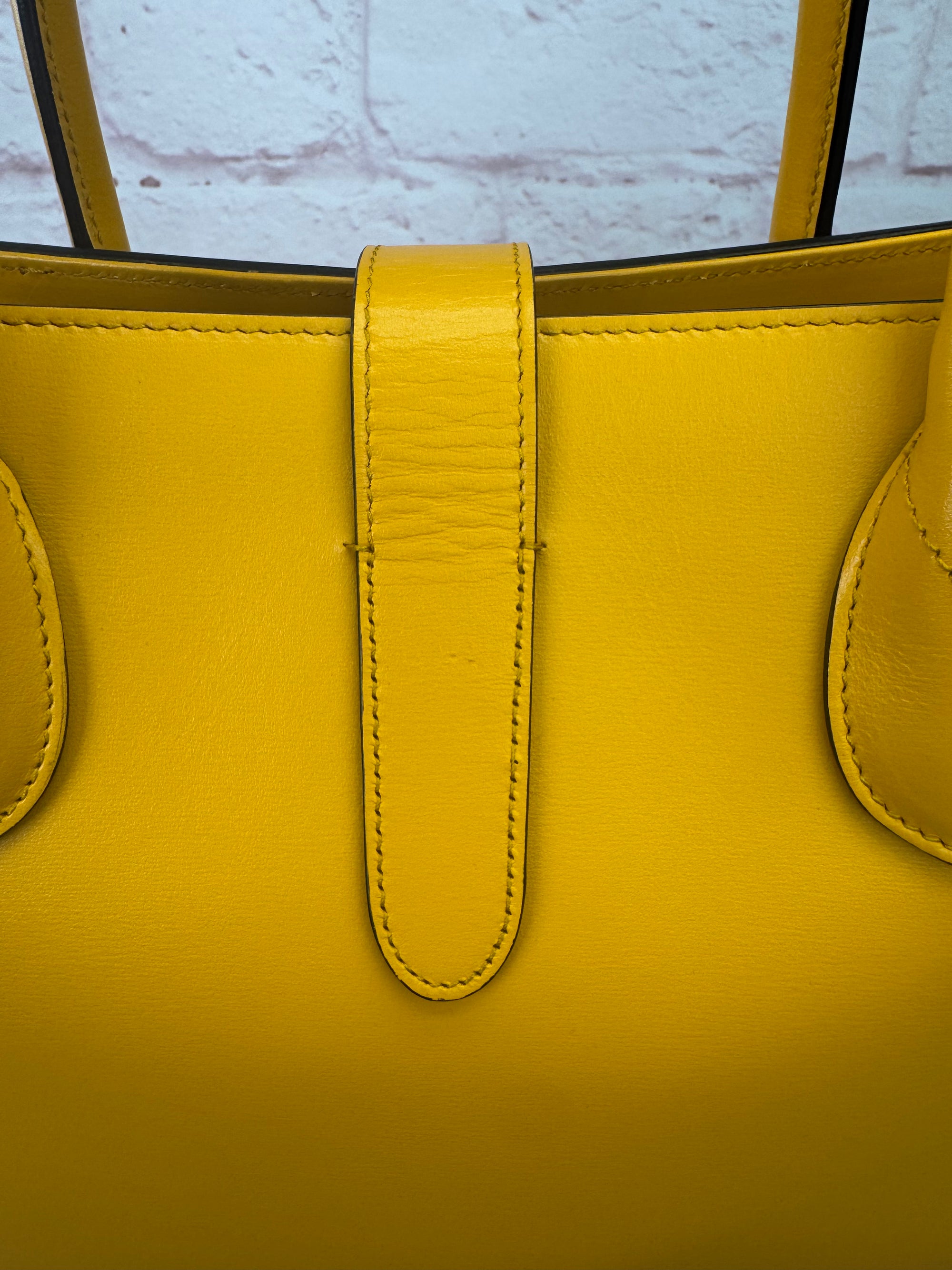 Gucci Medium Jackie 1961 Yellow Piston Lock Tote Bag
