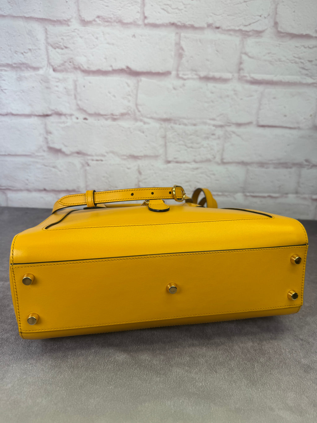 Gucci Medium Jackie 1961 Yellow Piston Lock Tote Bag