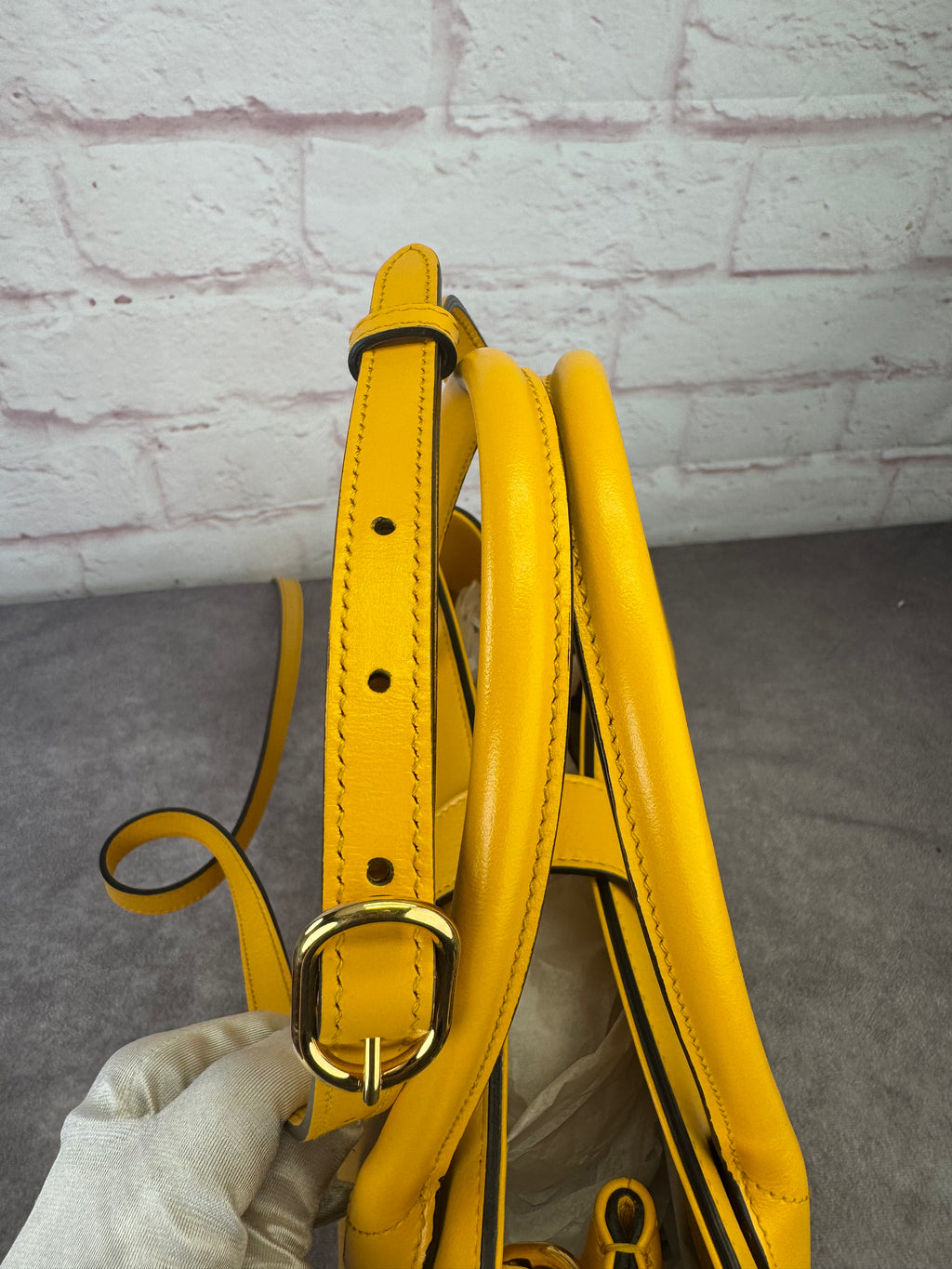 Gucci Medium Jackie 1961 Yellow Piston Lock Tote Bag