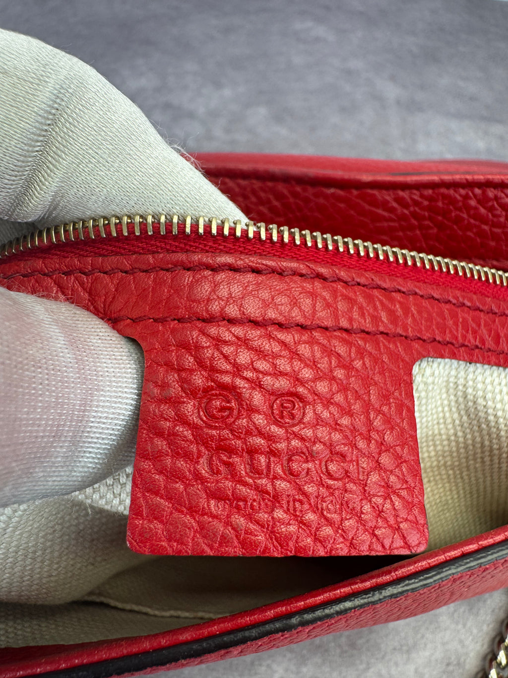 Gucci Pebbled Leather Medium Soho Flap Crossbody