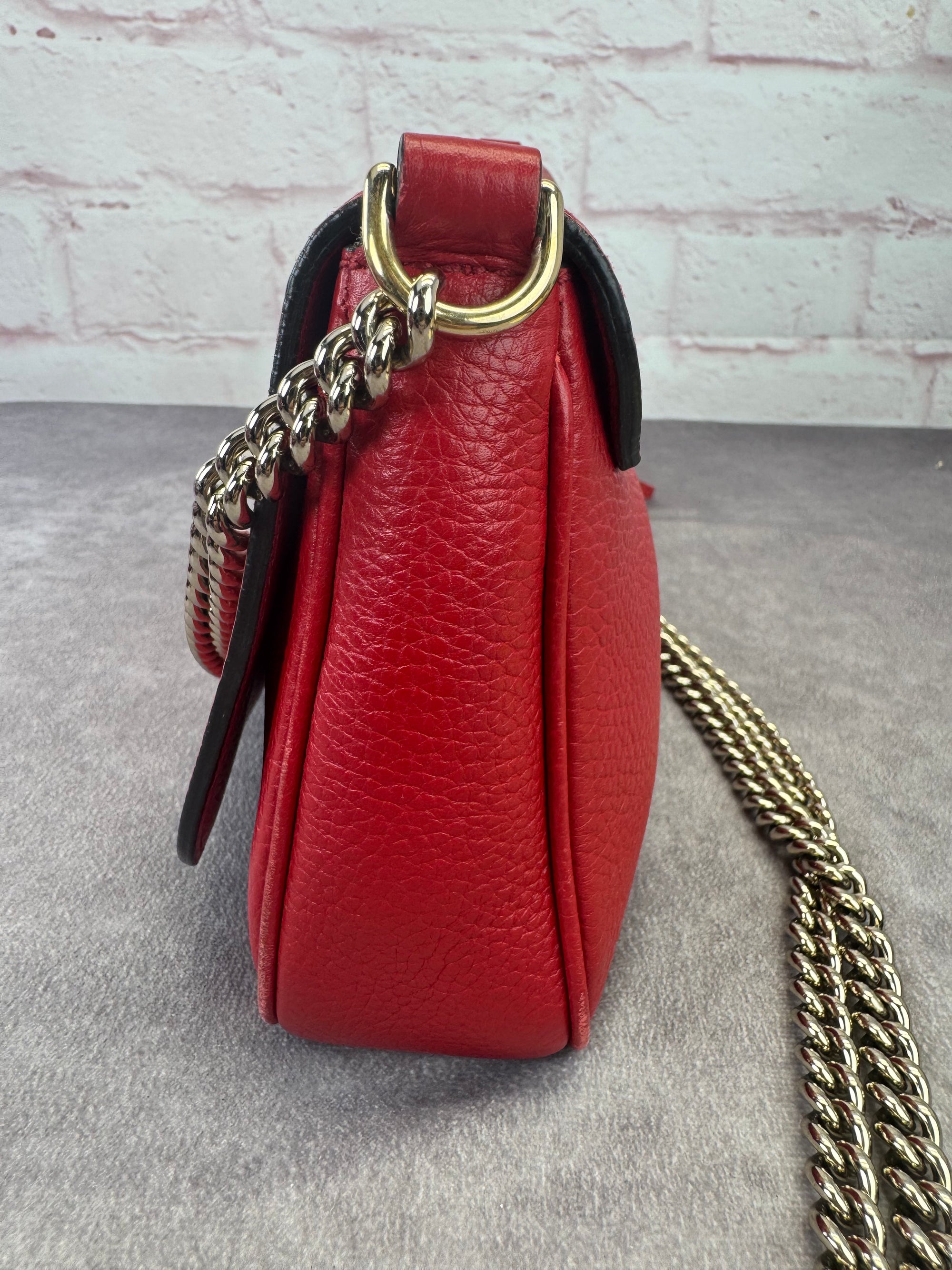 Gucci Pebbled Leather Medium Soho Flap Crossbody