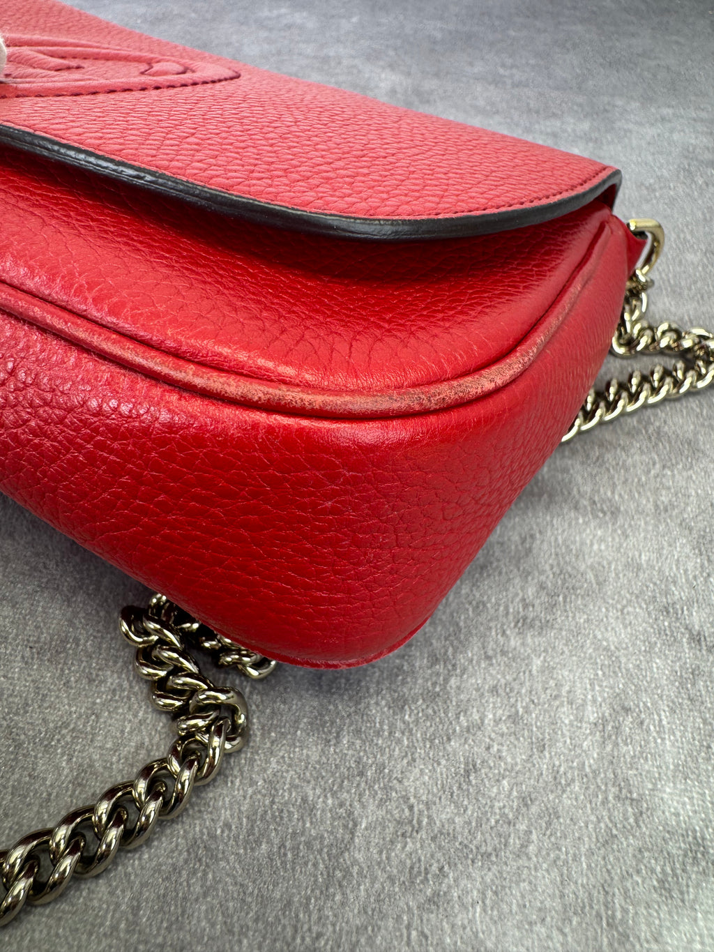 Gucci Pebbled Leather Medium Soho Flap Crossbody