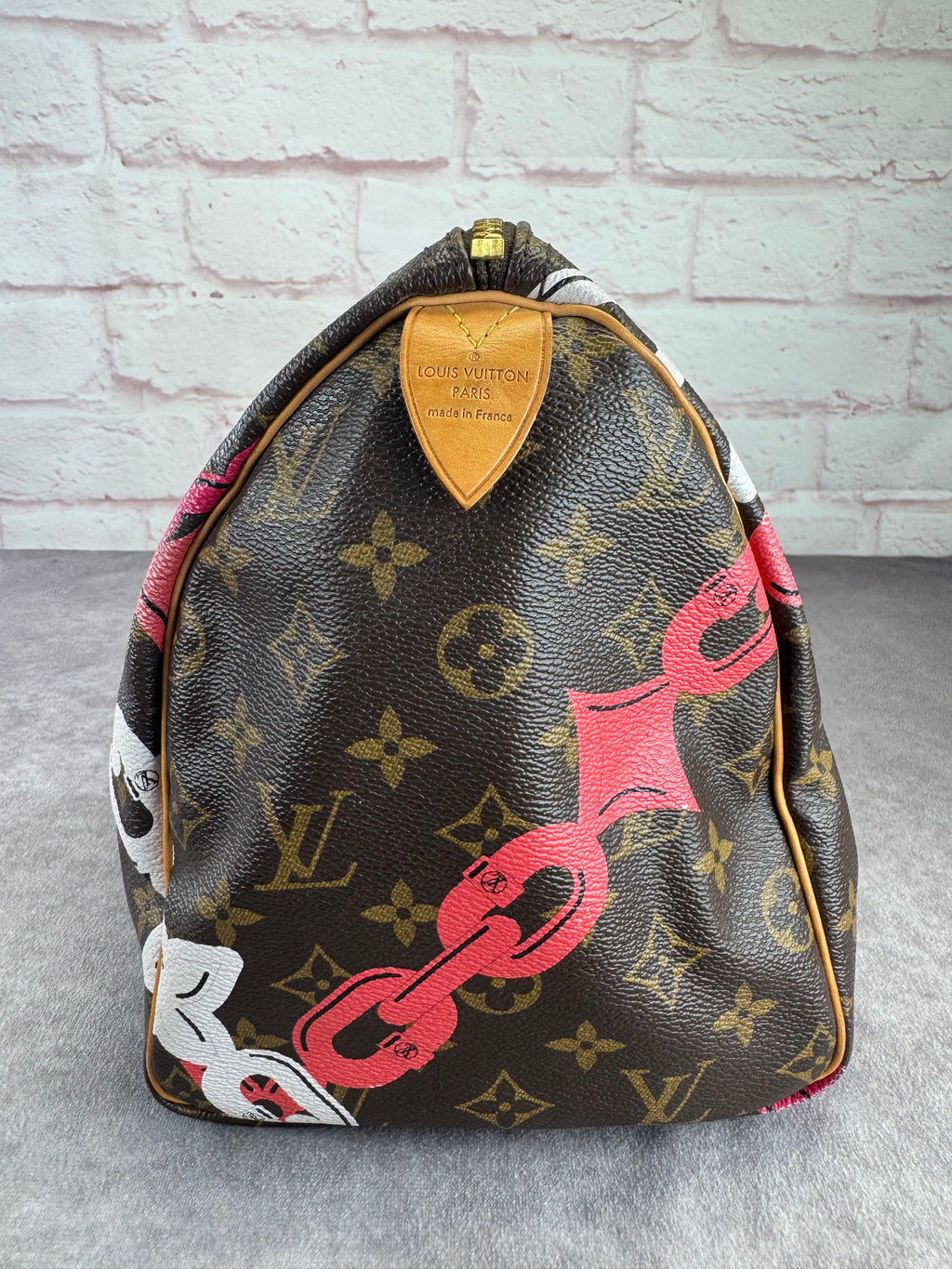 Louis Vuitton Limited Edition Bay Rose Chains Speedy 30 Handbag