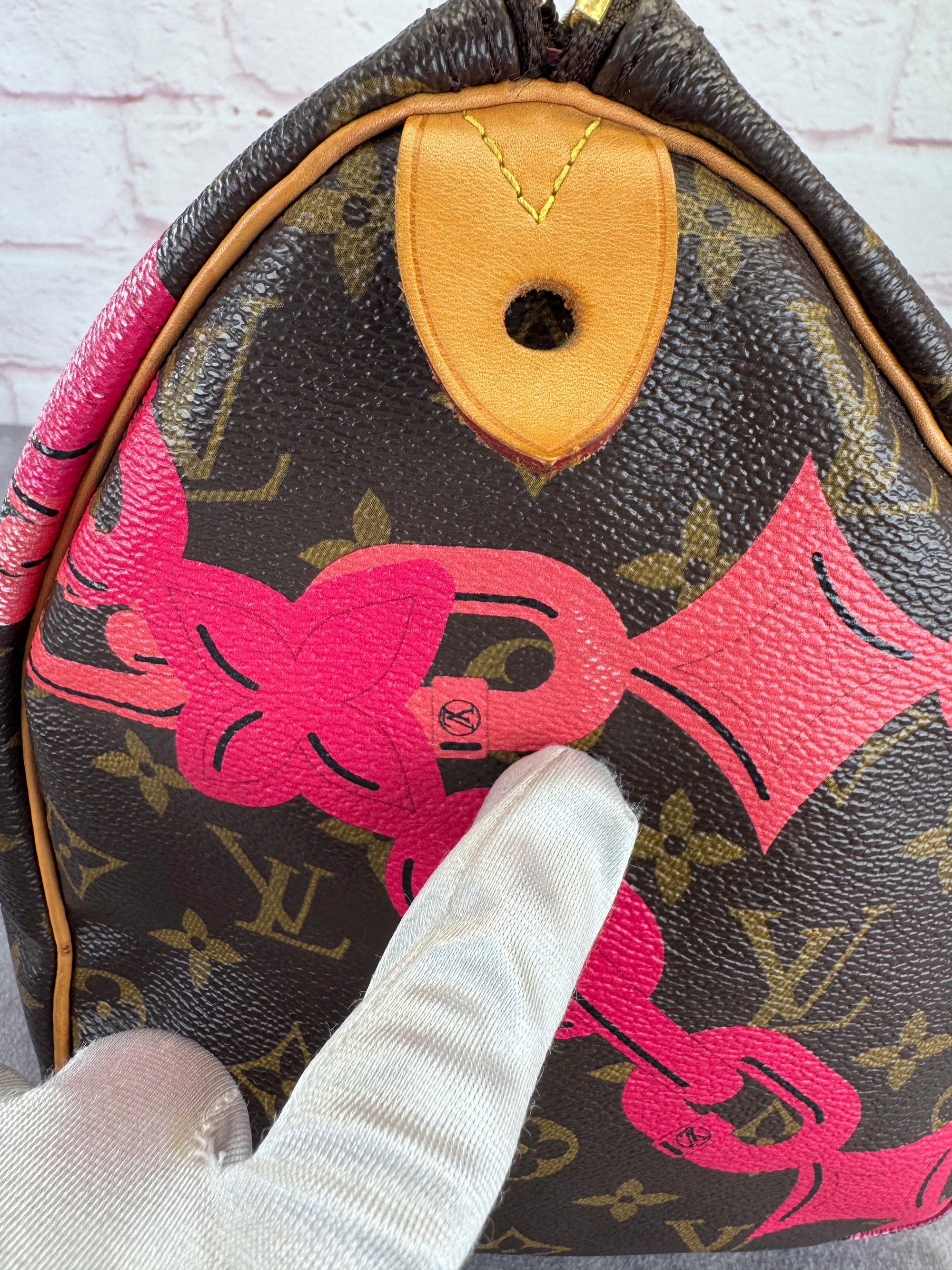 Louis Vuitton Limited Edition Bay Rose Chains Speedy 30 Handbag