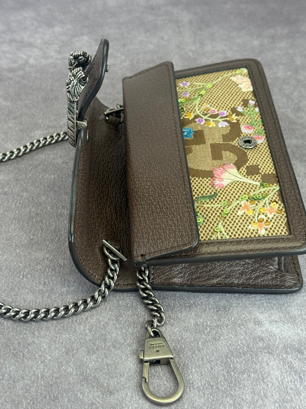 Gucci Jumbo GG Floral Embroidered Dionysus Super Mini Bag