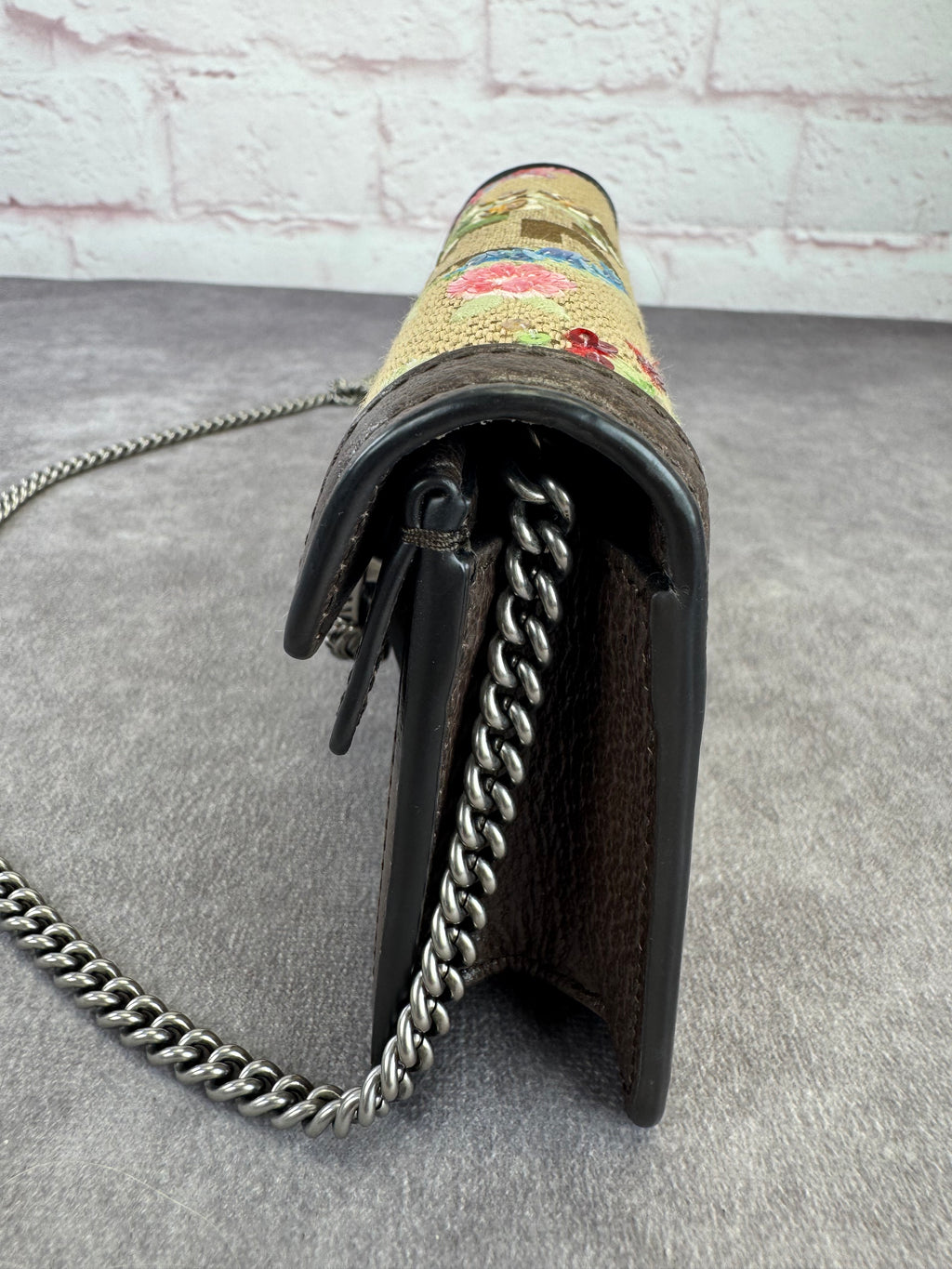 Gucci Jumbo GG Floral Embroidered Dionysus Super Mini Bag