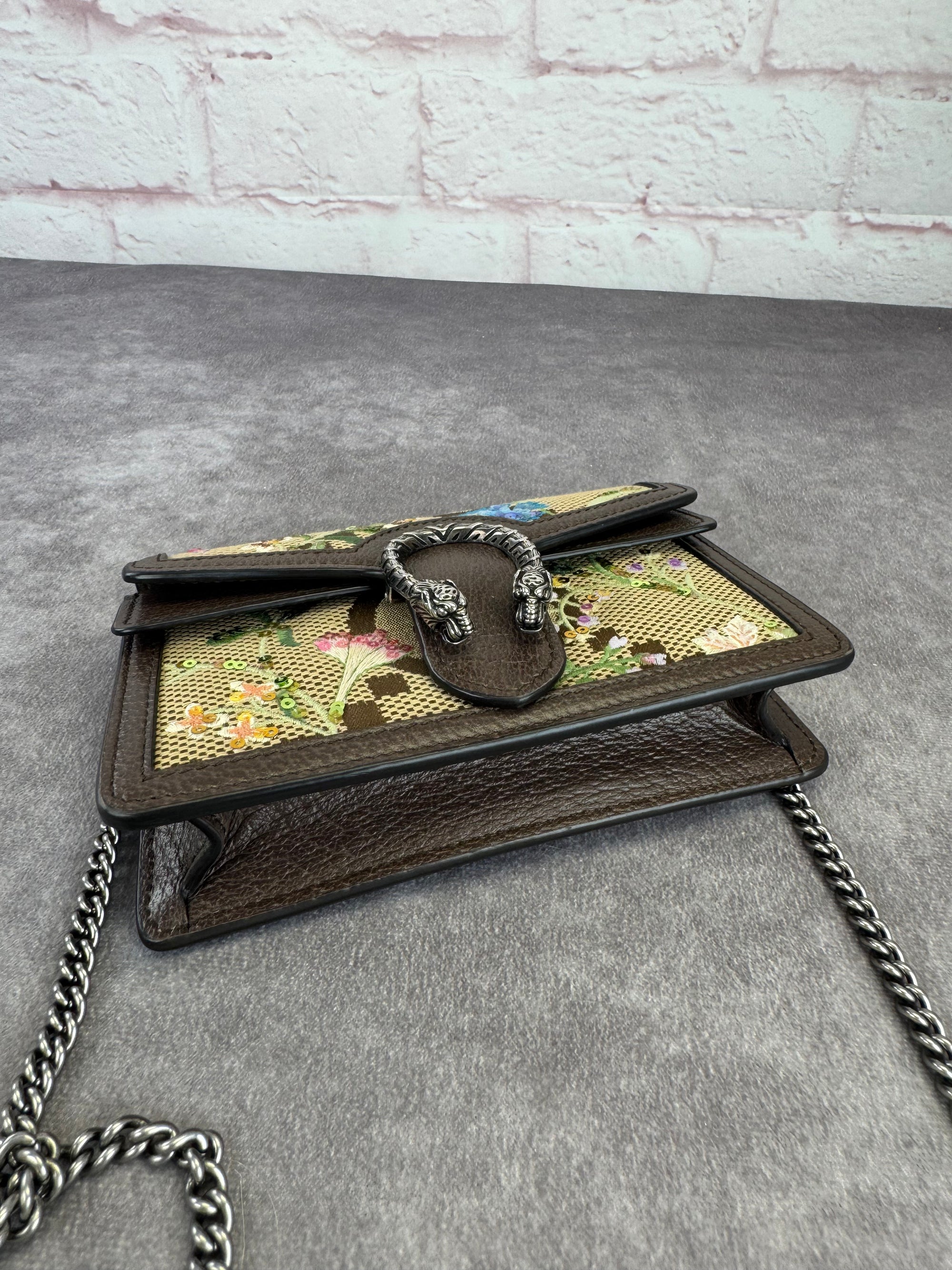 Gucci Jumbo GG Floral Embroidered Dionysus Super Mini Bag