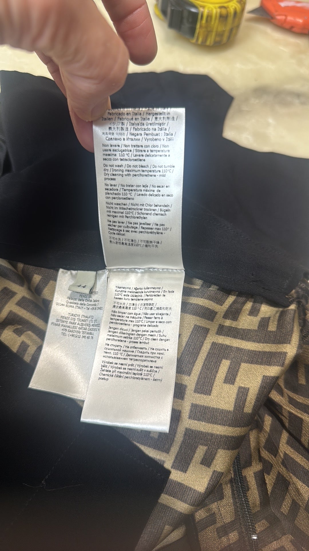 Fendi Wide Leg Silk FF Zucca Print Trousers