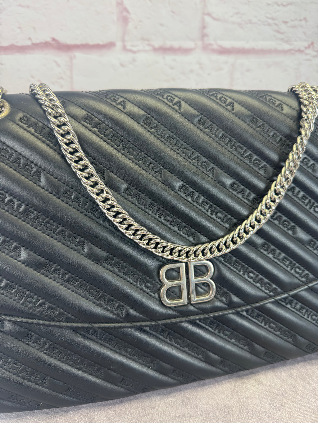 Balenciaga Matelasse Black BB Round Large Chain Flap Bag