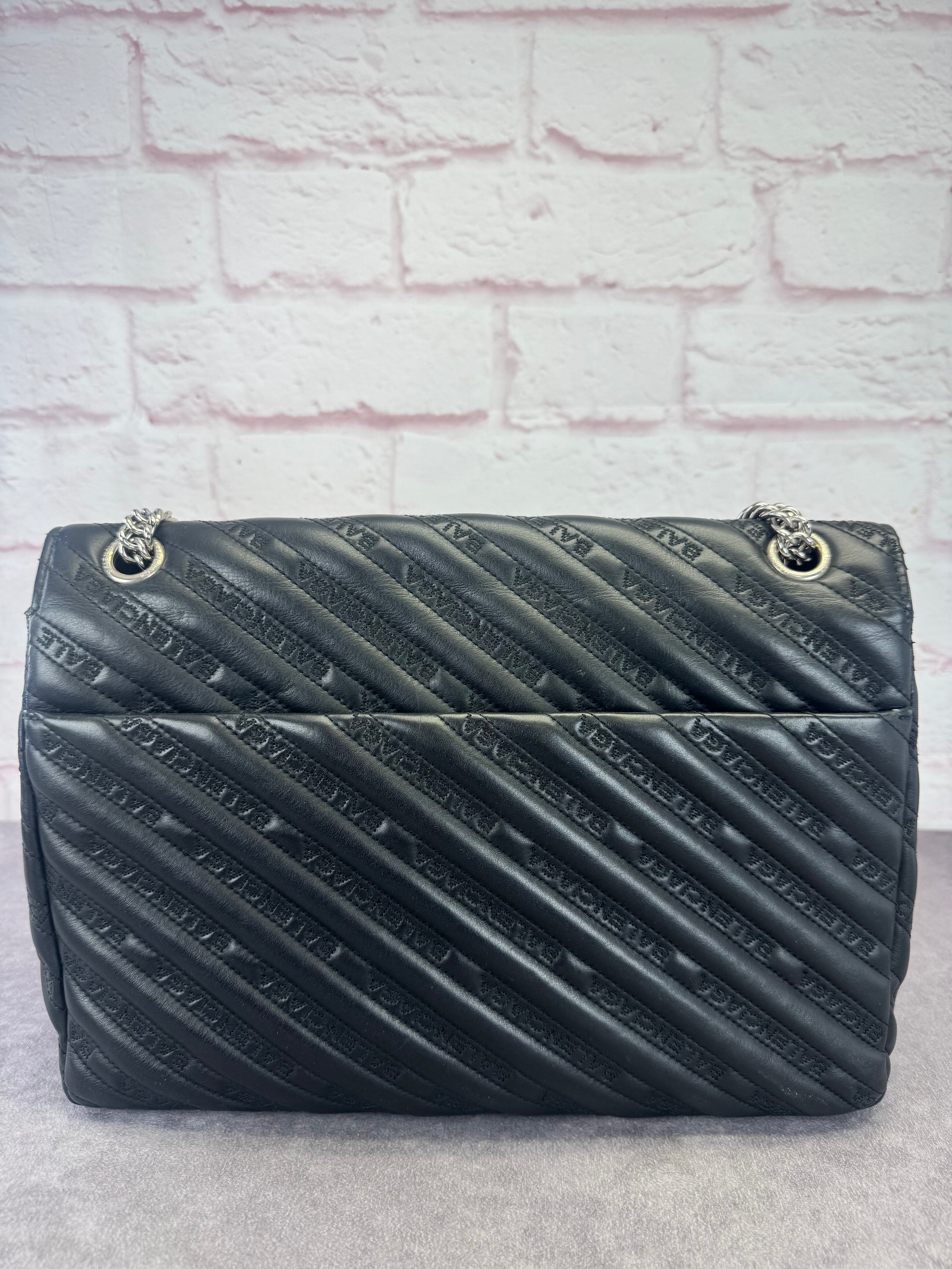 Balenciaga Matelasse Black BB Round Large Chain Flap Bag