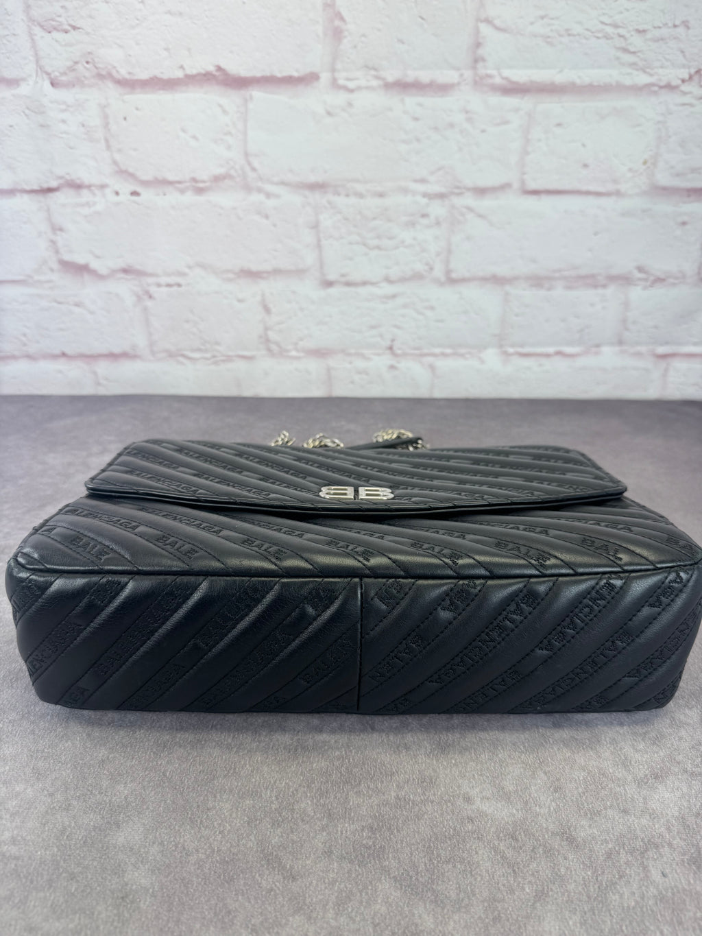 Balenciaga Matelasse Black BB Round Large Chain Flap Bag