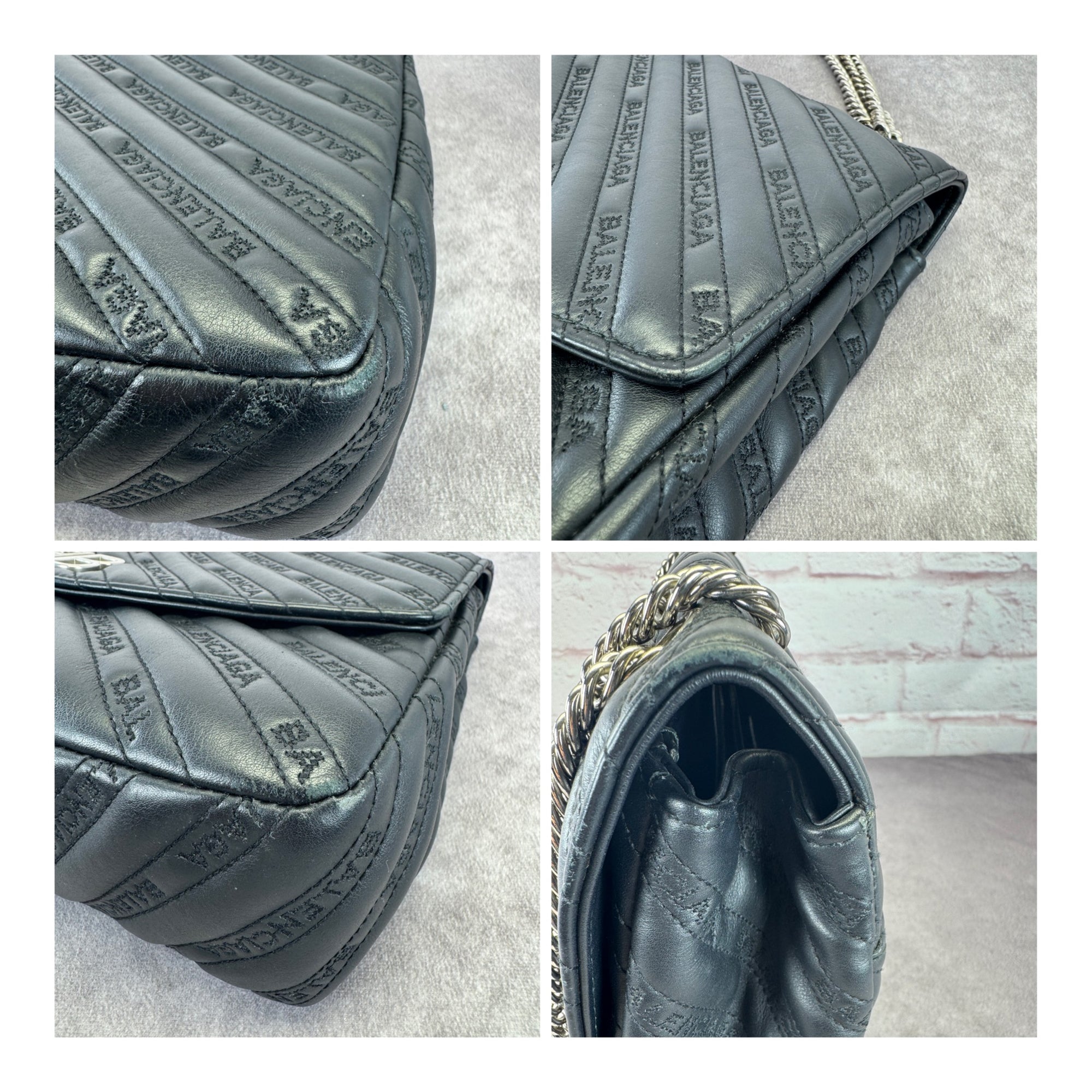 Balenciaga Matelasse Black BB Round Large Chain Flap Bag