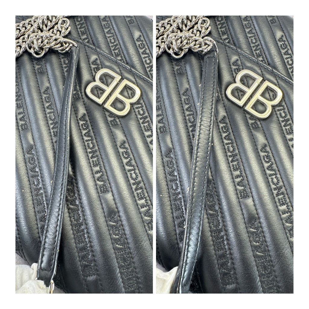 Balenciaga Matelasse Black BB Round Large Chain Flap Bag