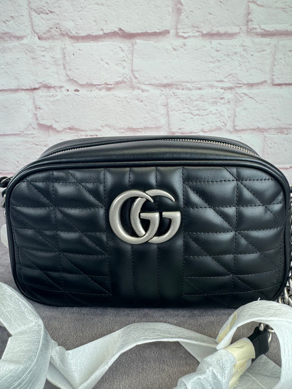 Gucci Matelasse Aria Small GG Marmont Shoulder Bag