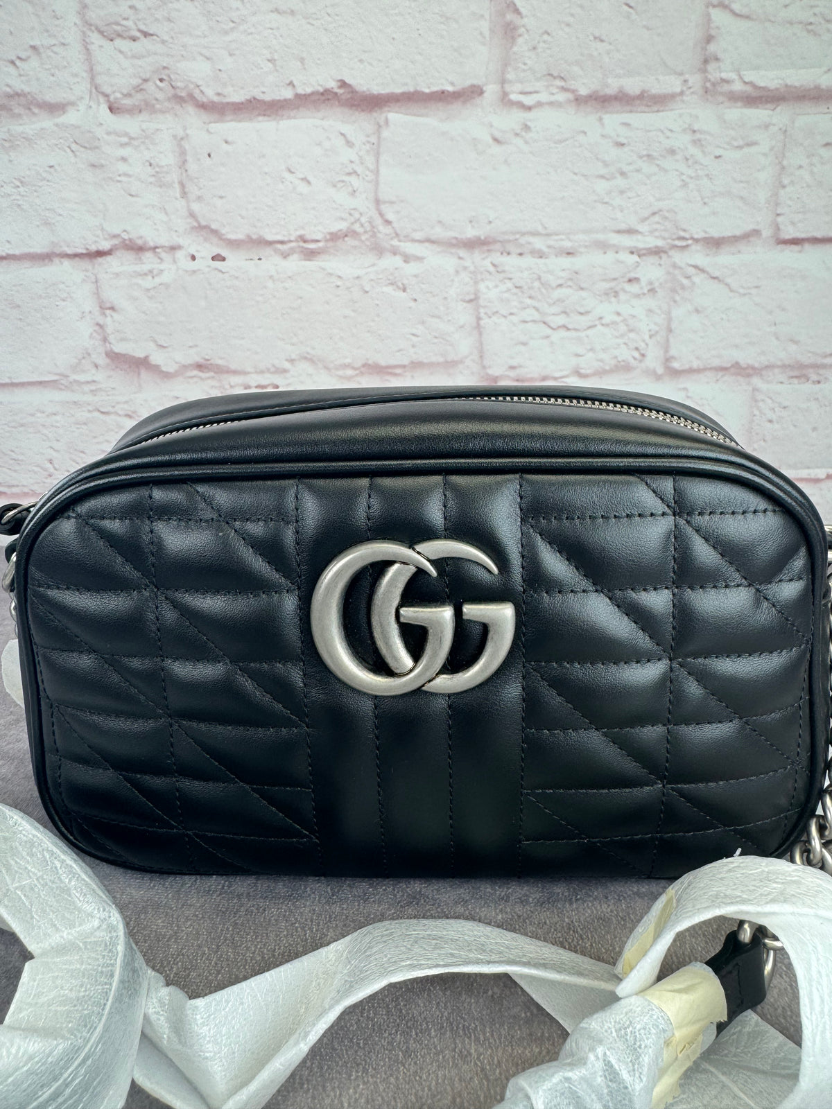 Gucci Matelasse Aria Small GG Marmont Shoulder Bag