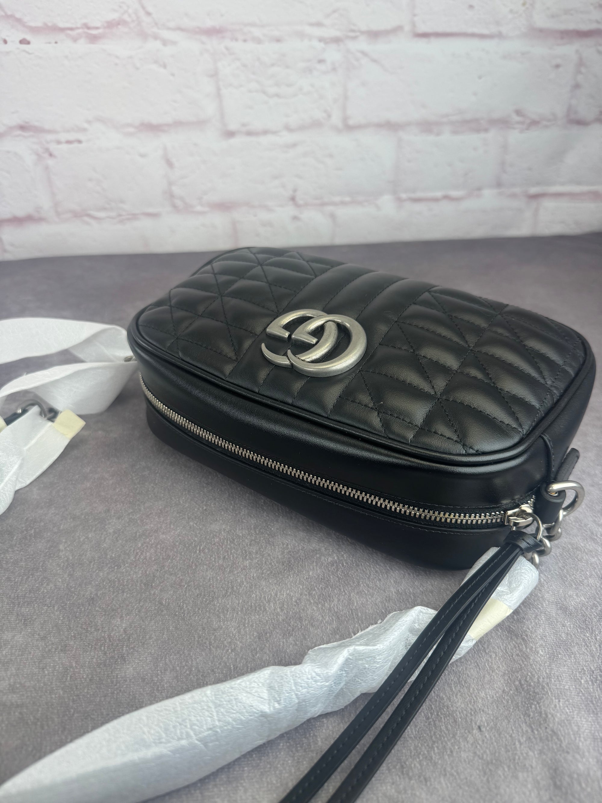 Gucci Matelasse Aria Small GG Marmont Shoulder Bag