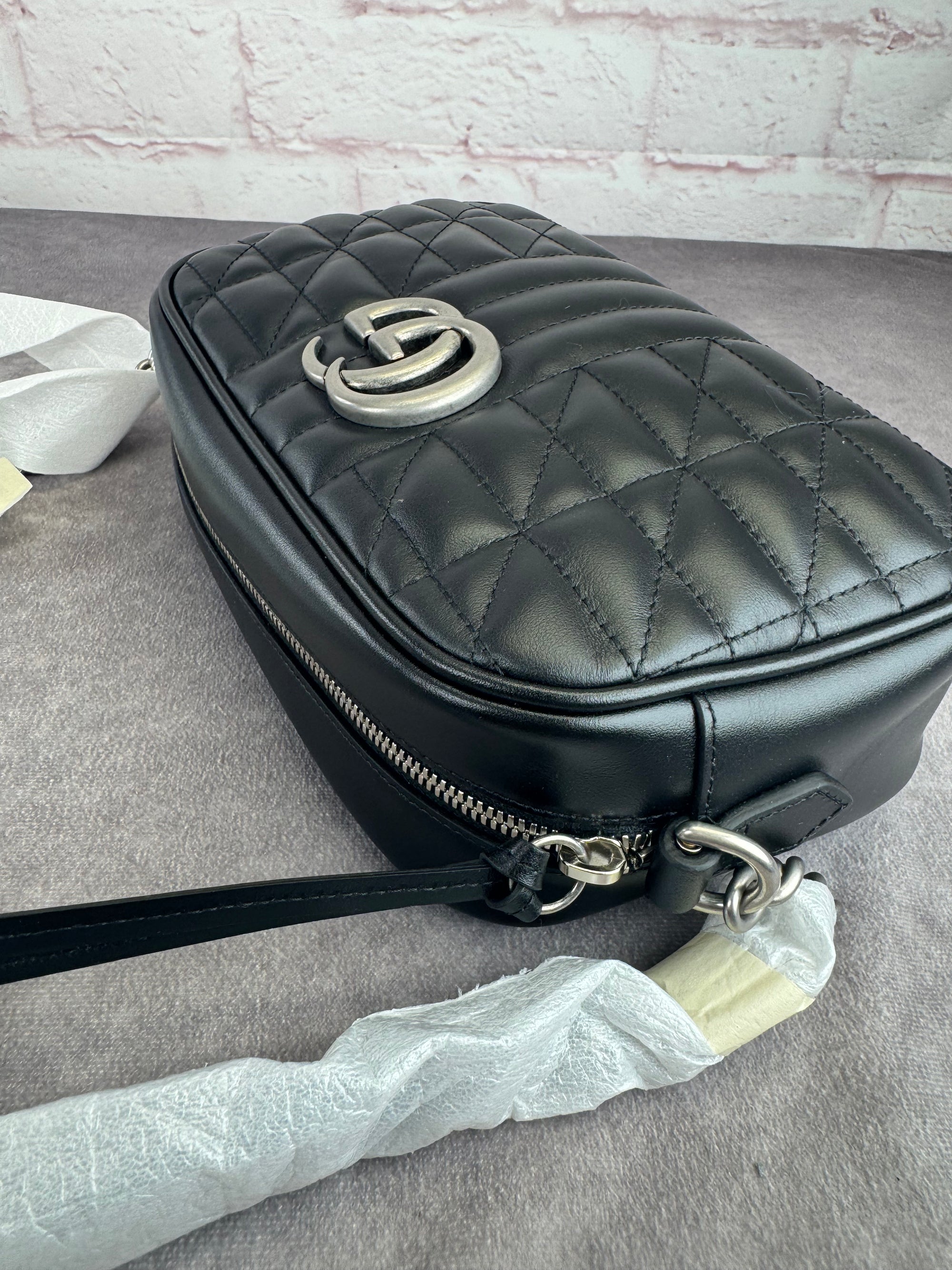 Gucci Matelasse Aria Small GG Marmont Shoulder Bag