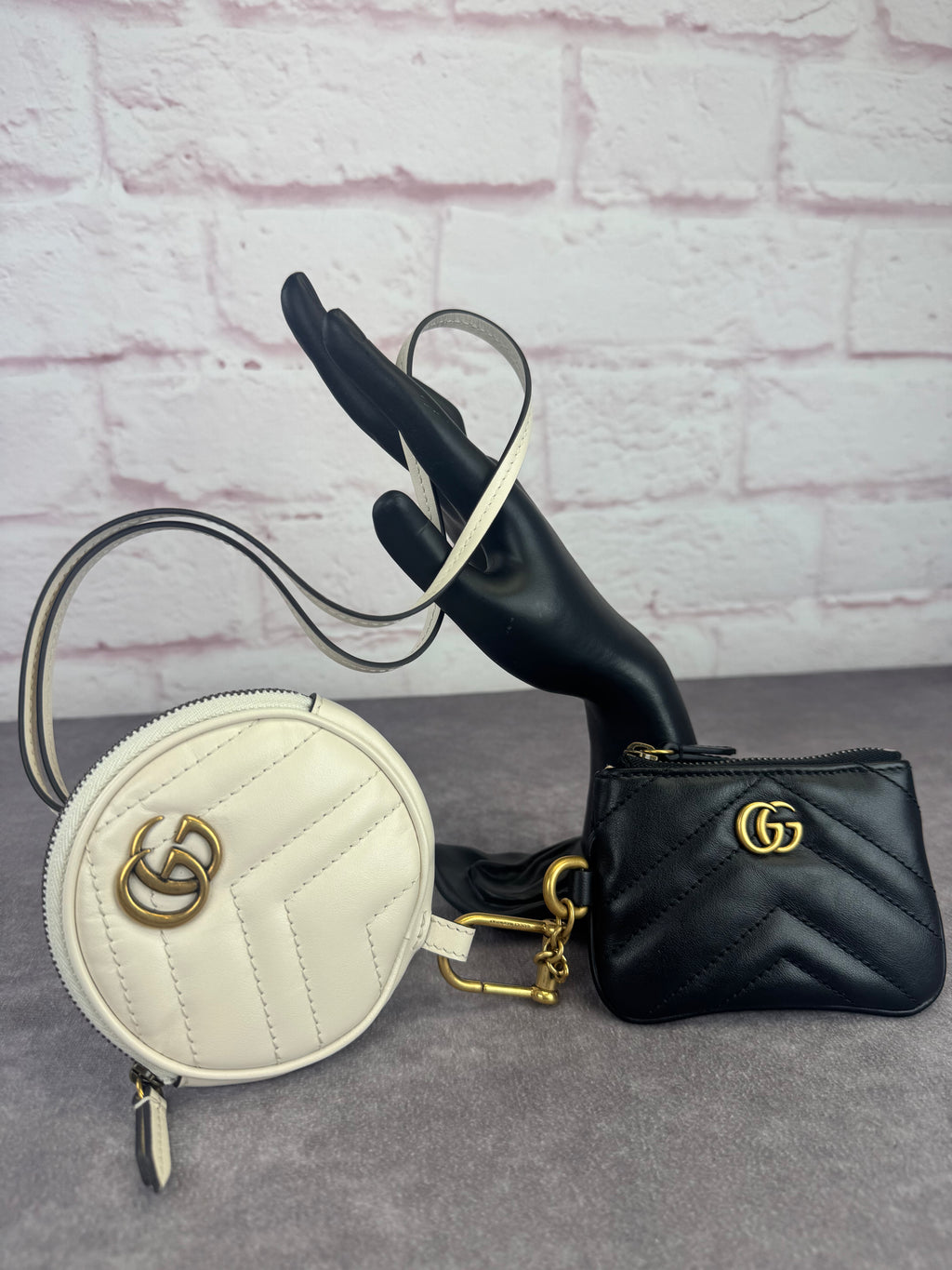 Gucci Calfskin Matelasse GG Marmont Coin Purse Key Case Set