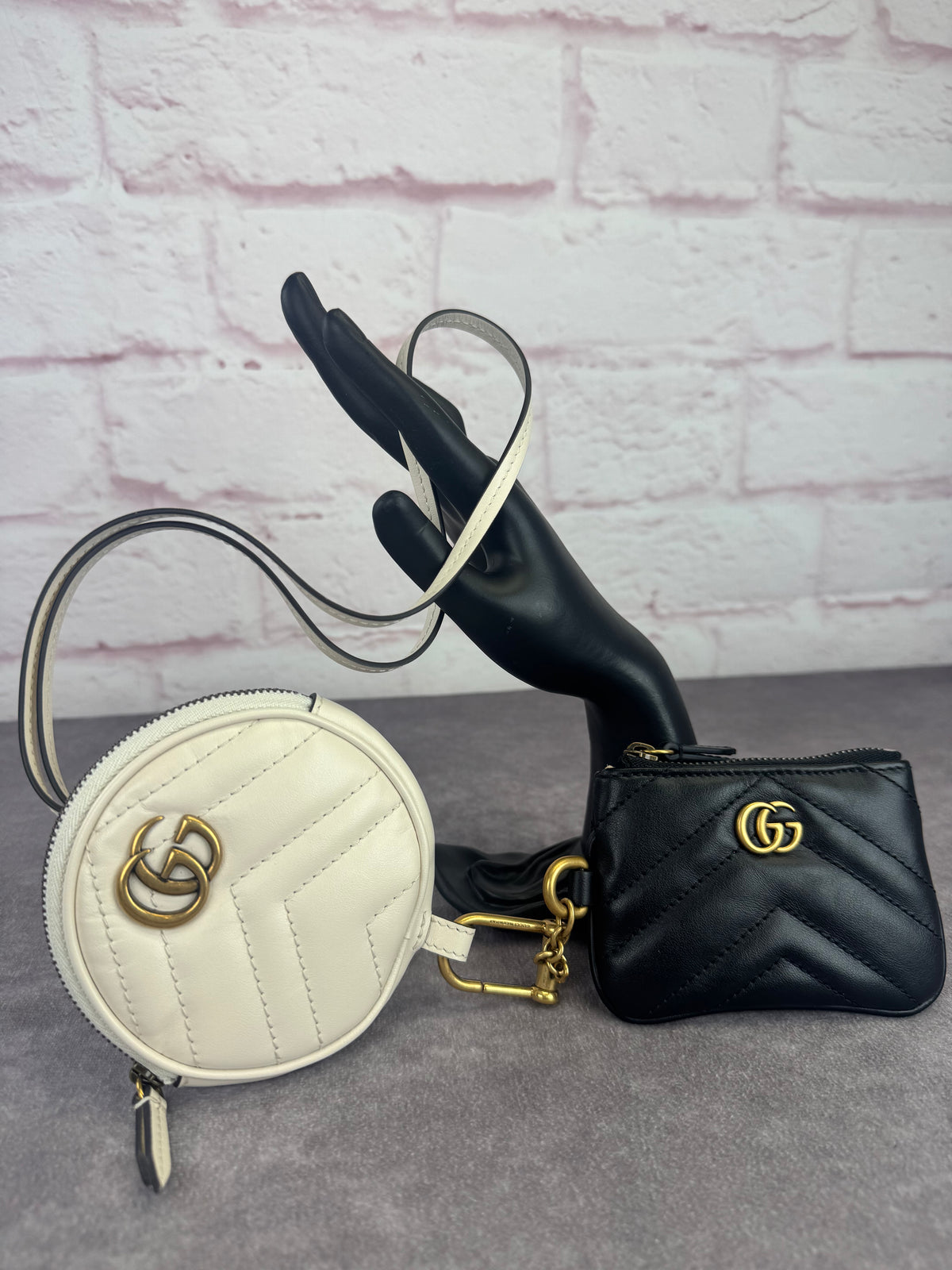 Gucci Calfskin Matelasse GG Marmont Coin Purse Key Case Set