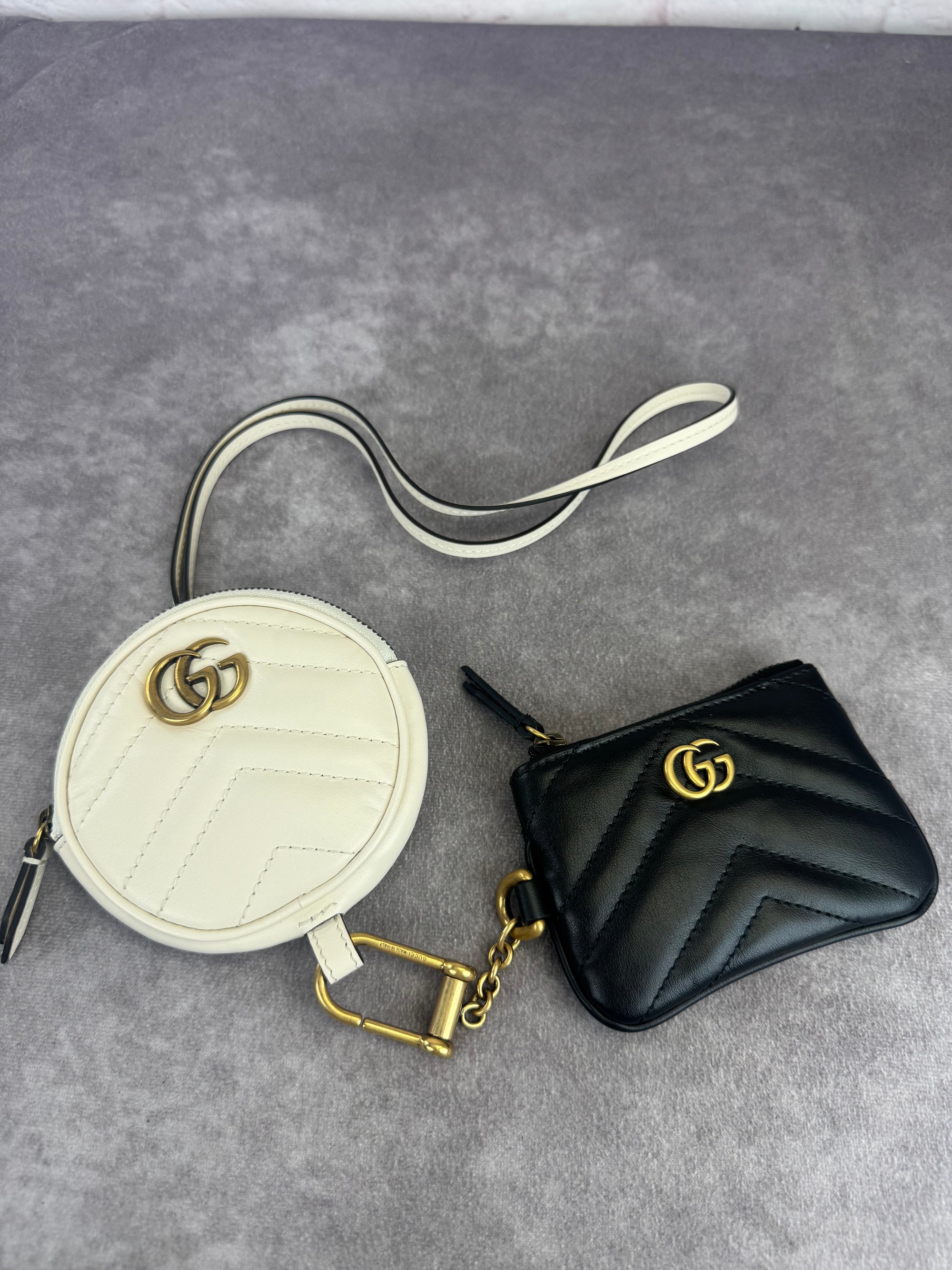 Gucci Calfskin Matelasse GG Marmont Coin Purse Key Case Set