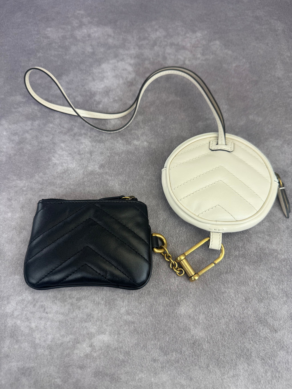 Gucci Calfskin Matelasse GG Marmont Coin Purse Key Case Set