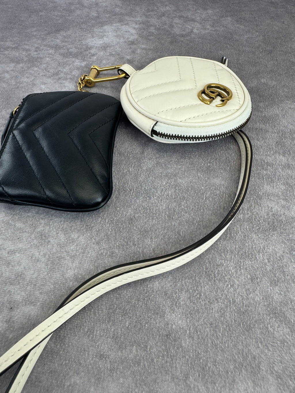 Gucci Calfskin Matelasse GG Marmont Coin Purse Key Case Set