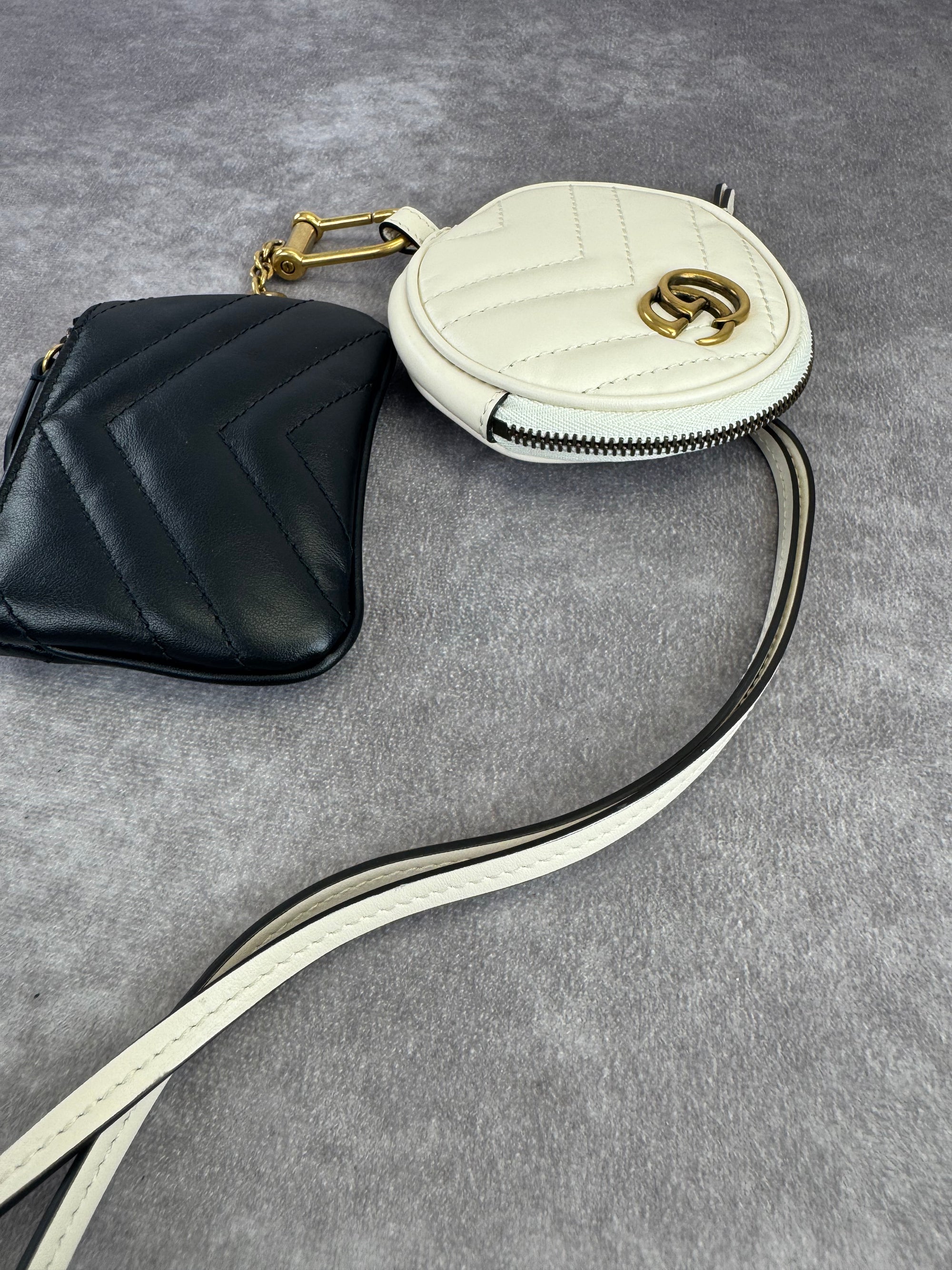 Gucci Calfskin Matelasse GG Marmont Coin Purse Key Case Set