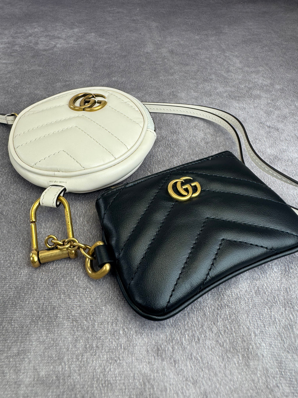 Gucci Calfskin Matelasse GG Marmont Coin Purse Key Case Set