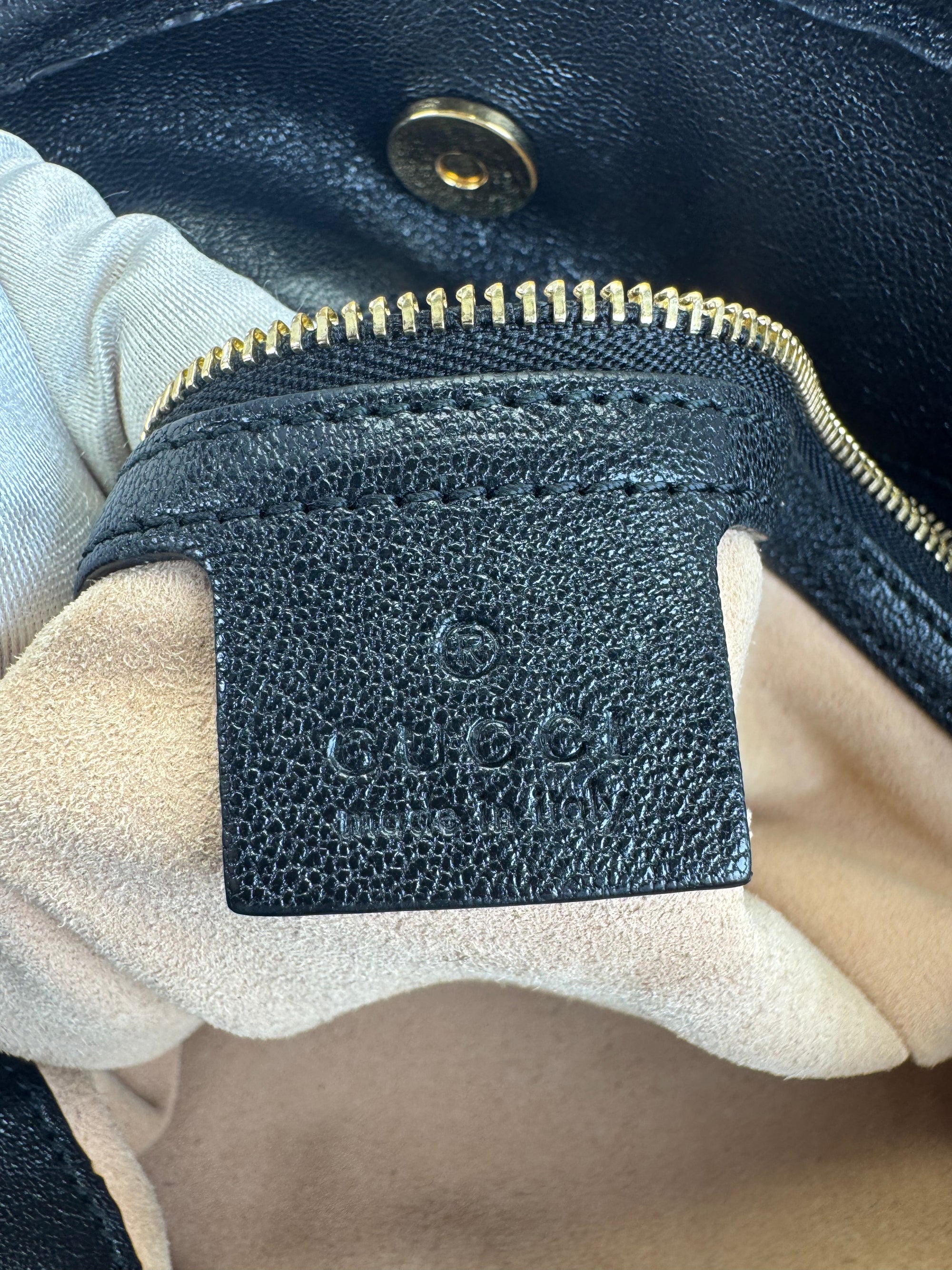 Gucci 1955 Horsebit Cinch Top Leather Bag
