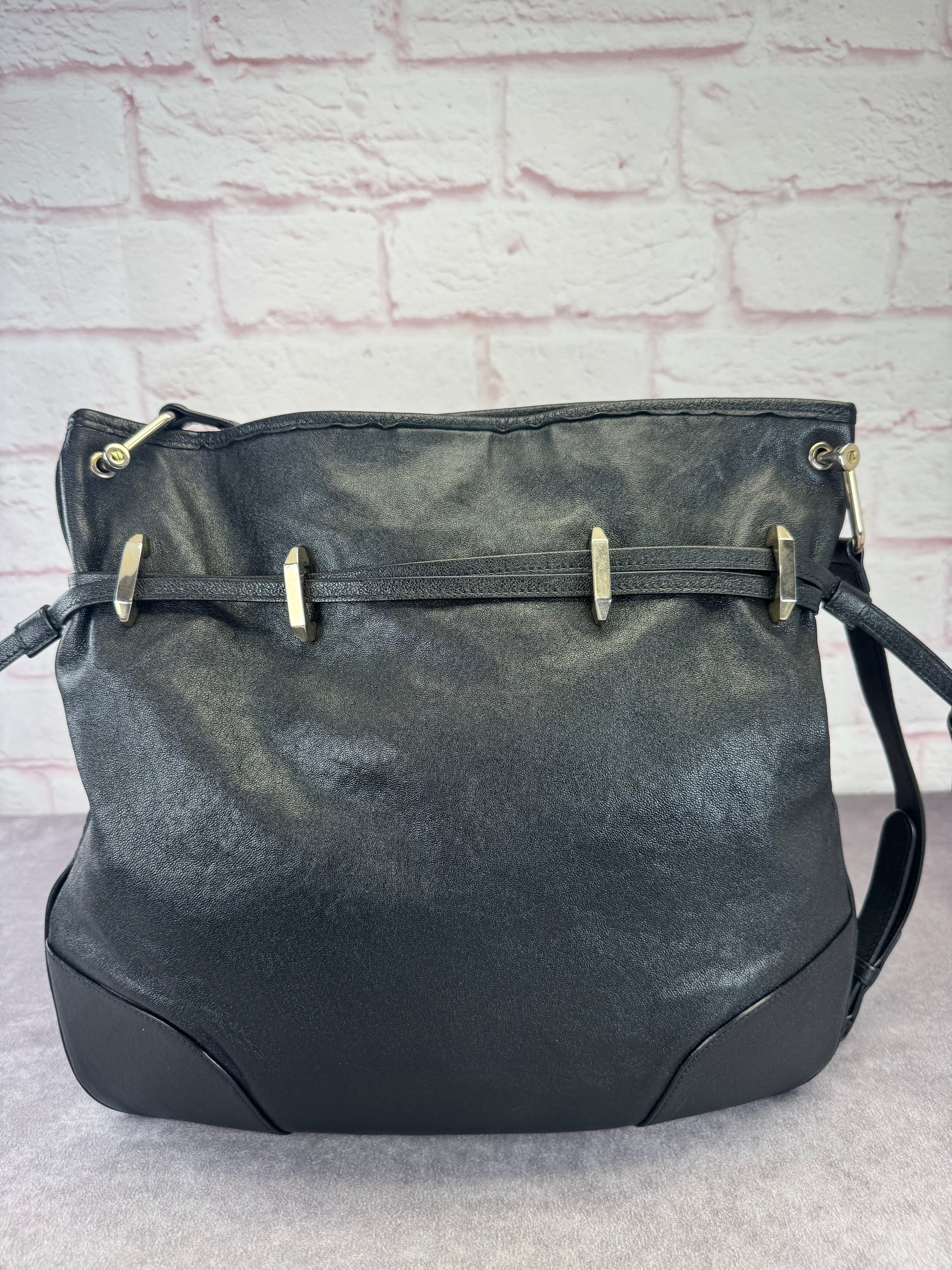 Gucci 1955 Horsebit Cinch Top Leather Bag