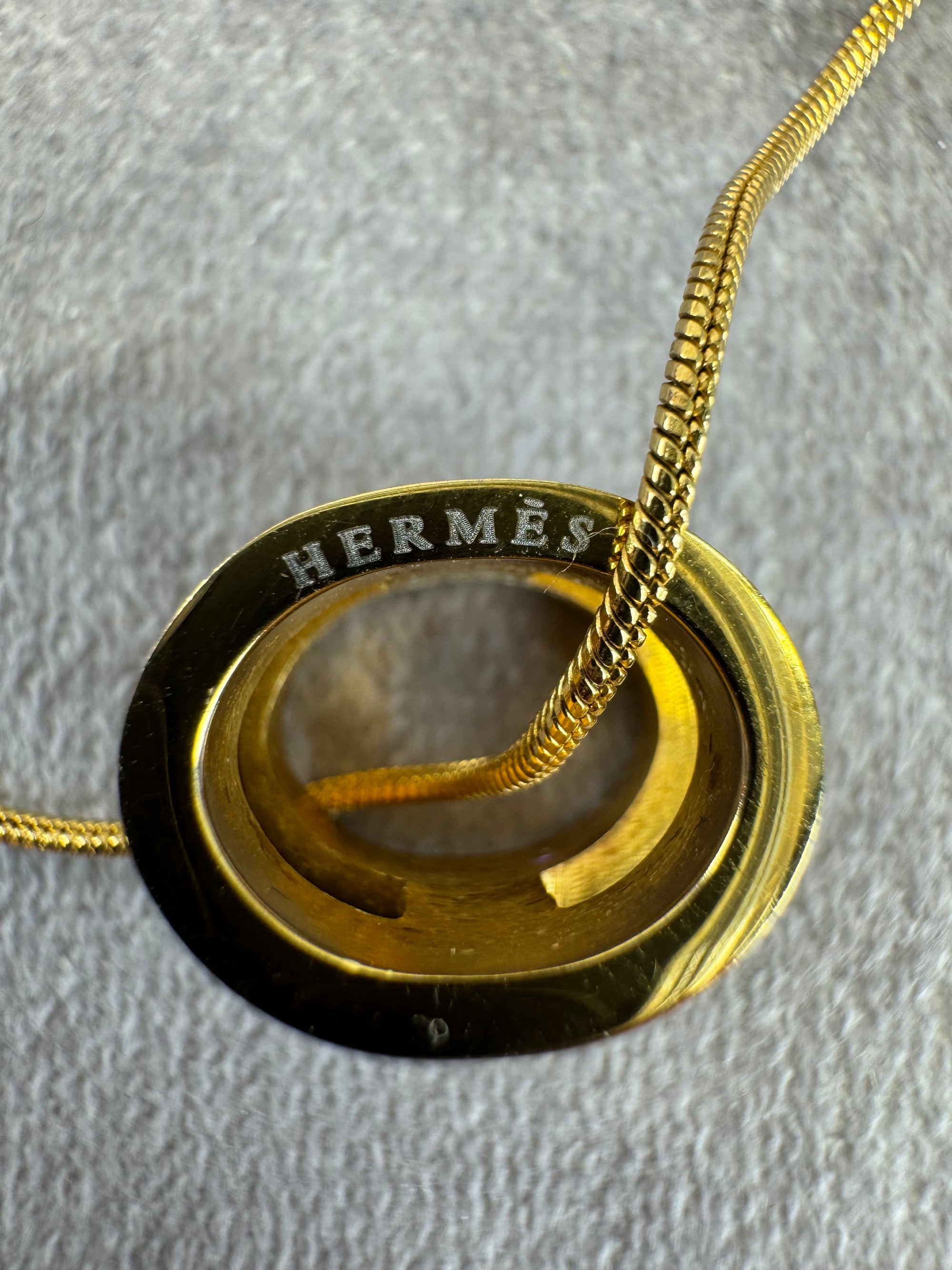 Hermes Ash Pop H Enamel Ivory Pendant Necklace