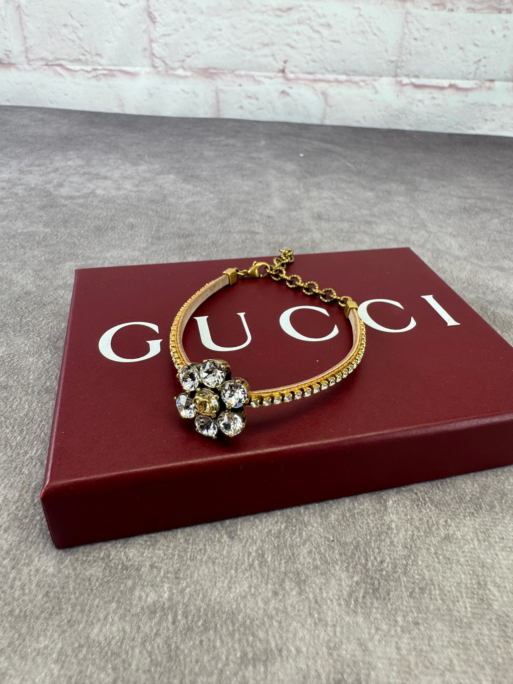 Gucci GG Marmont Crystal Double G Bracelet