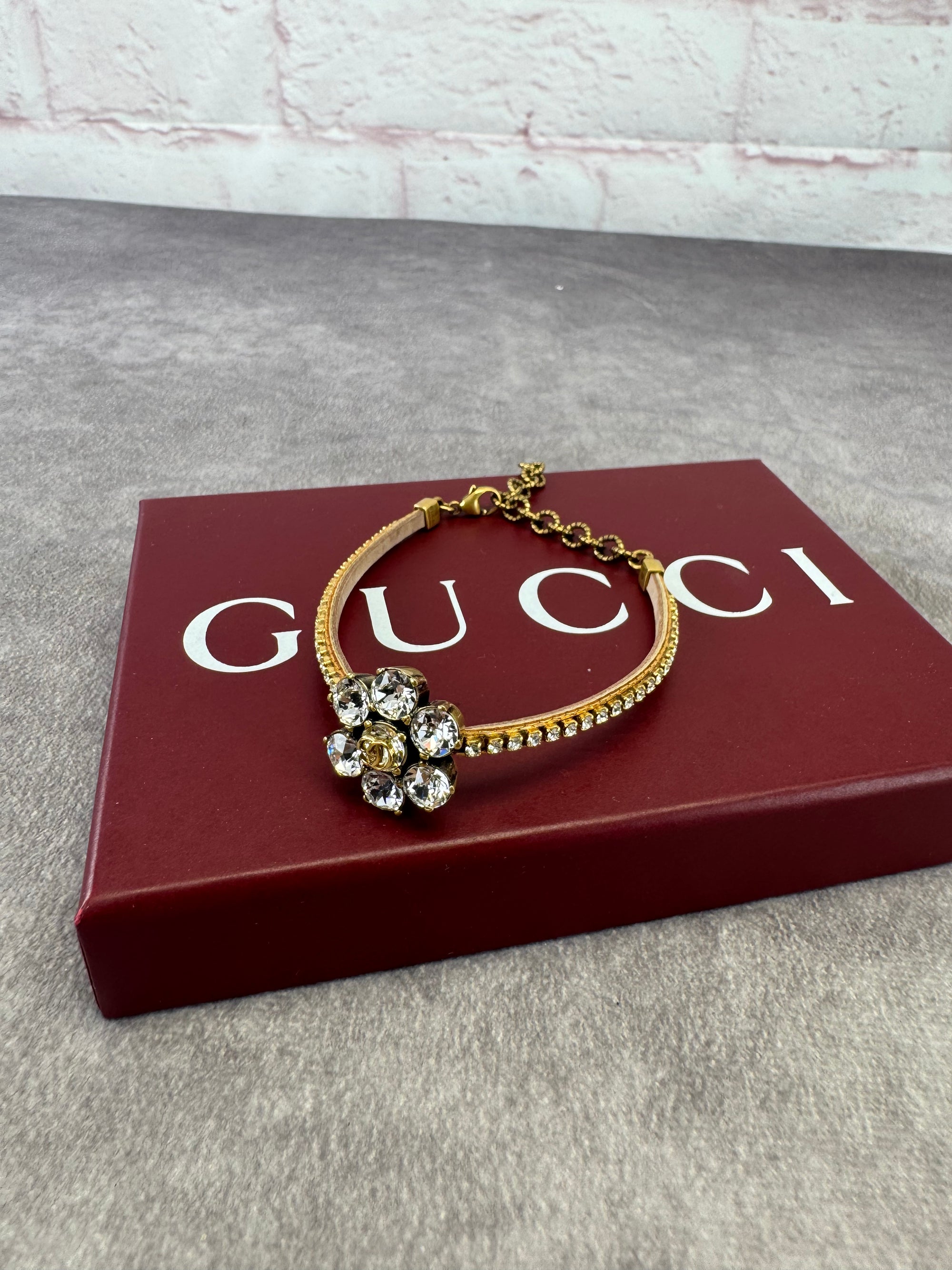 Gucci GG Marmont Crystal Double G Bracelet