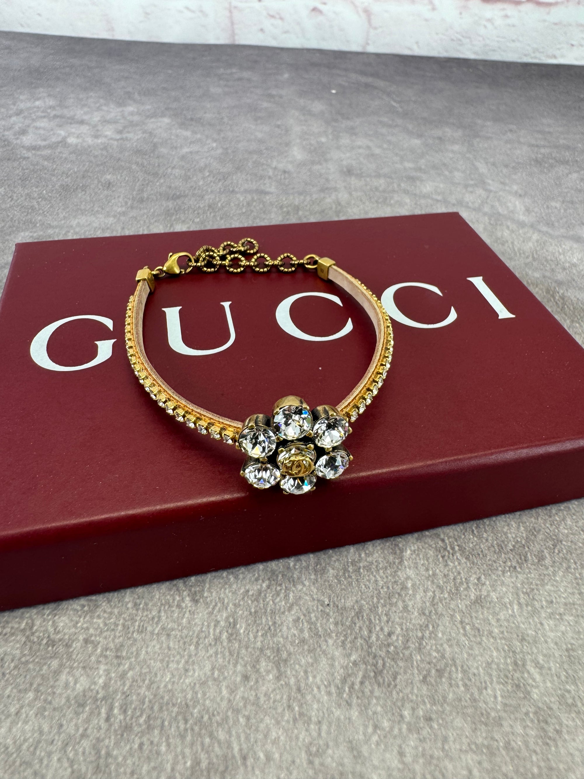 Gucci GG Marmont Crystal Double G Bracelet