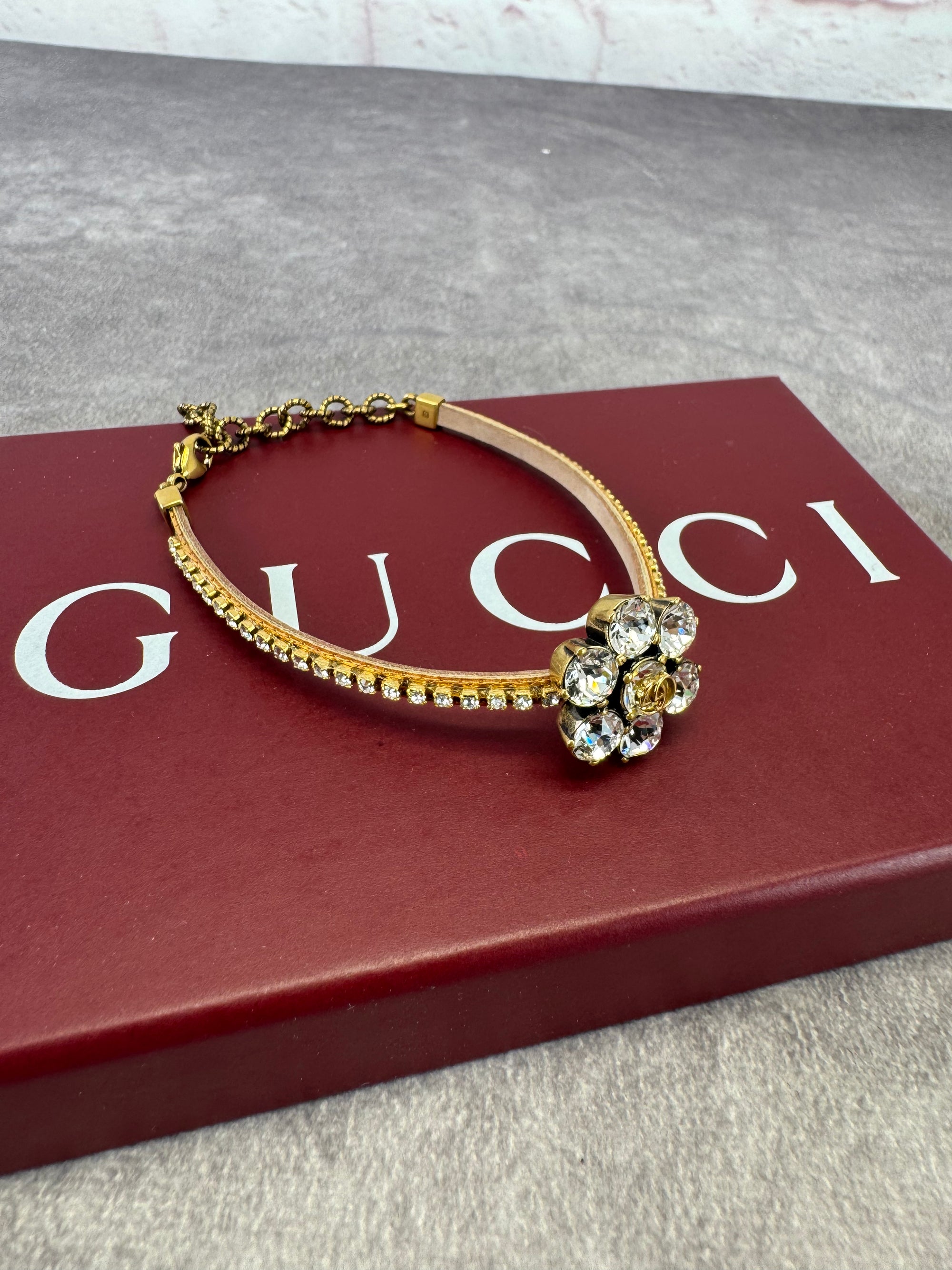 Gucci GG Marmont Crystal Double G Bracelet