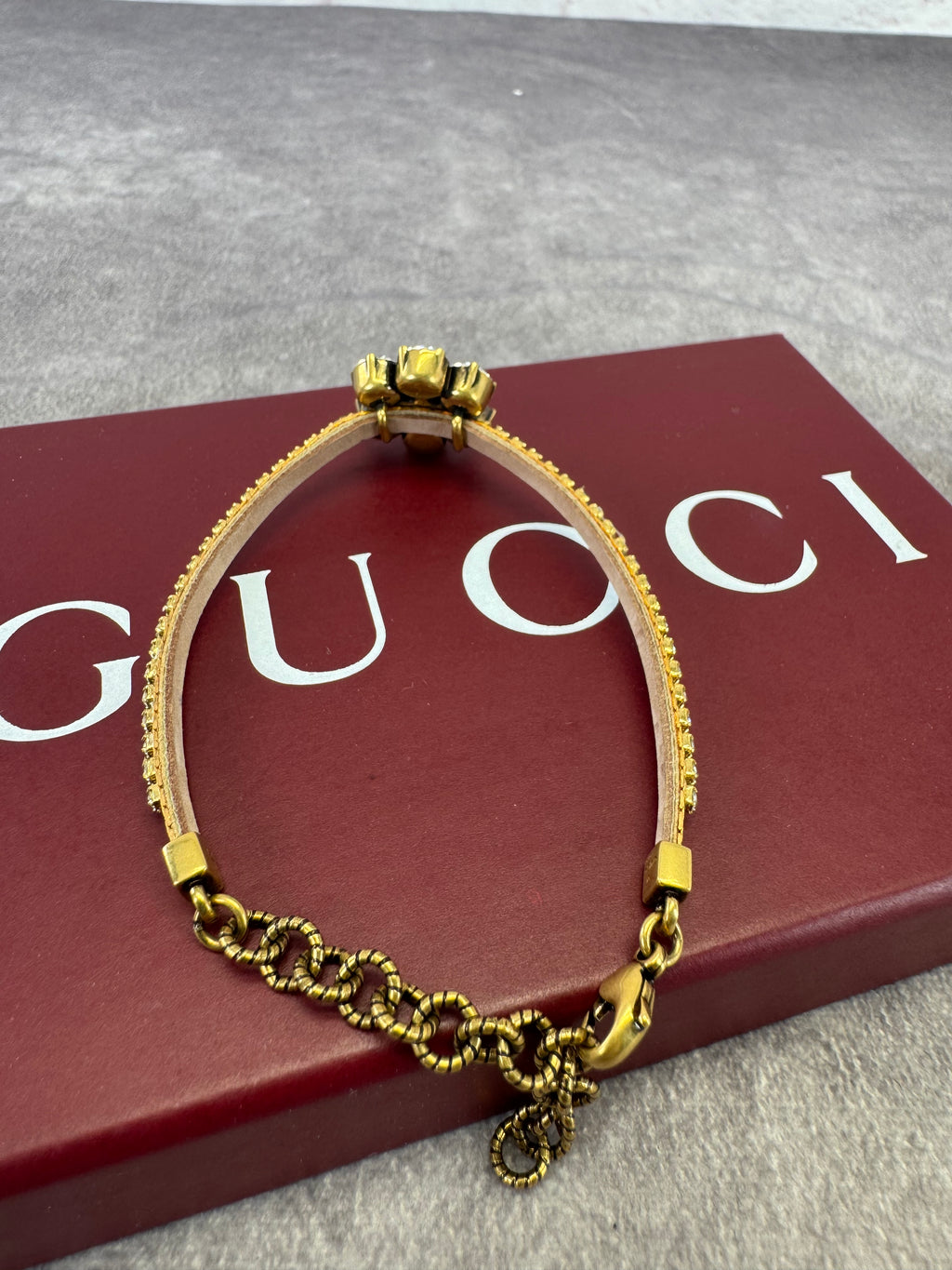 Gucci GG Marmont Crystal Double G Bracelet